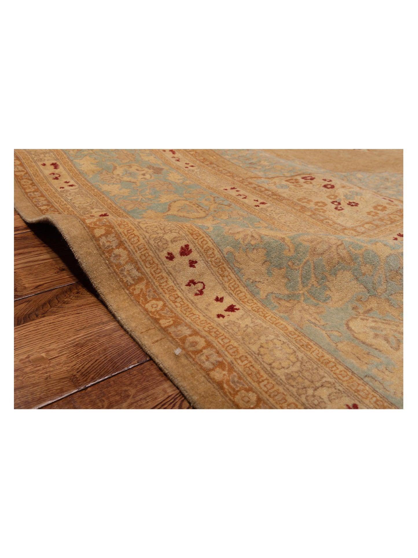 Jallira Gold Blue 8.2x10.5 Hand Knotted Rug