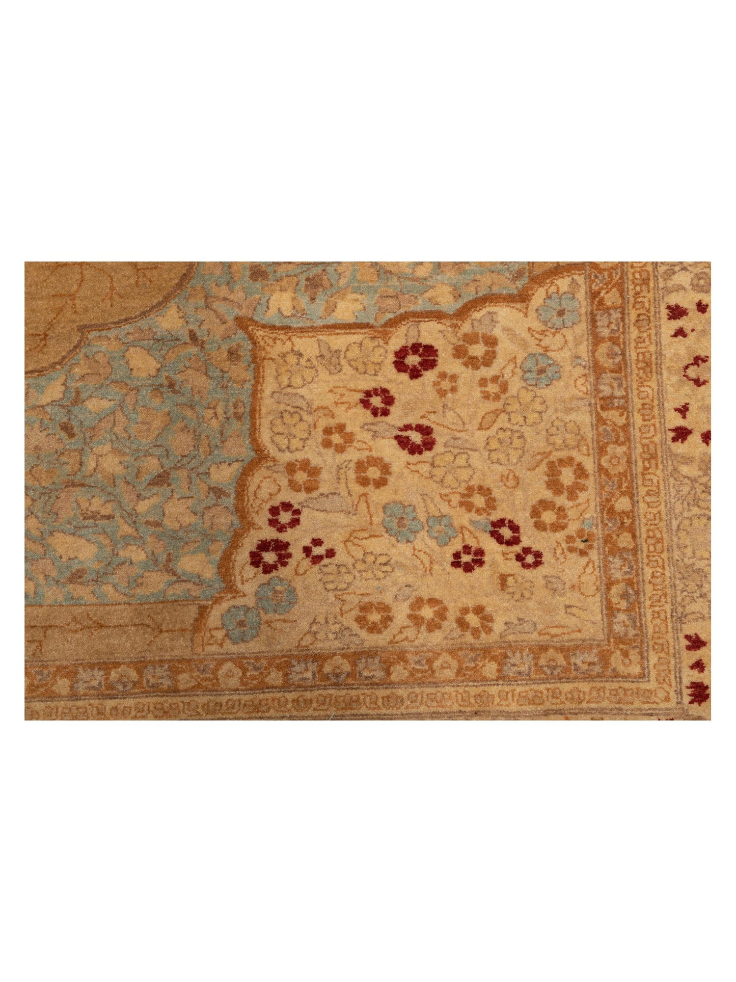 Jallira Gold Blue 8.2x10.5 Hand Knotted Rug