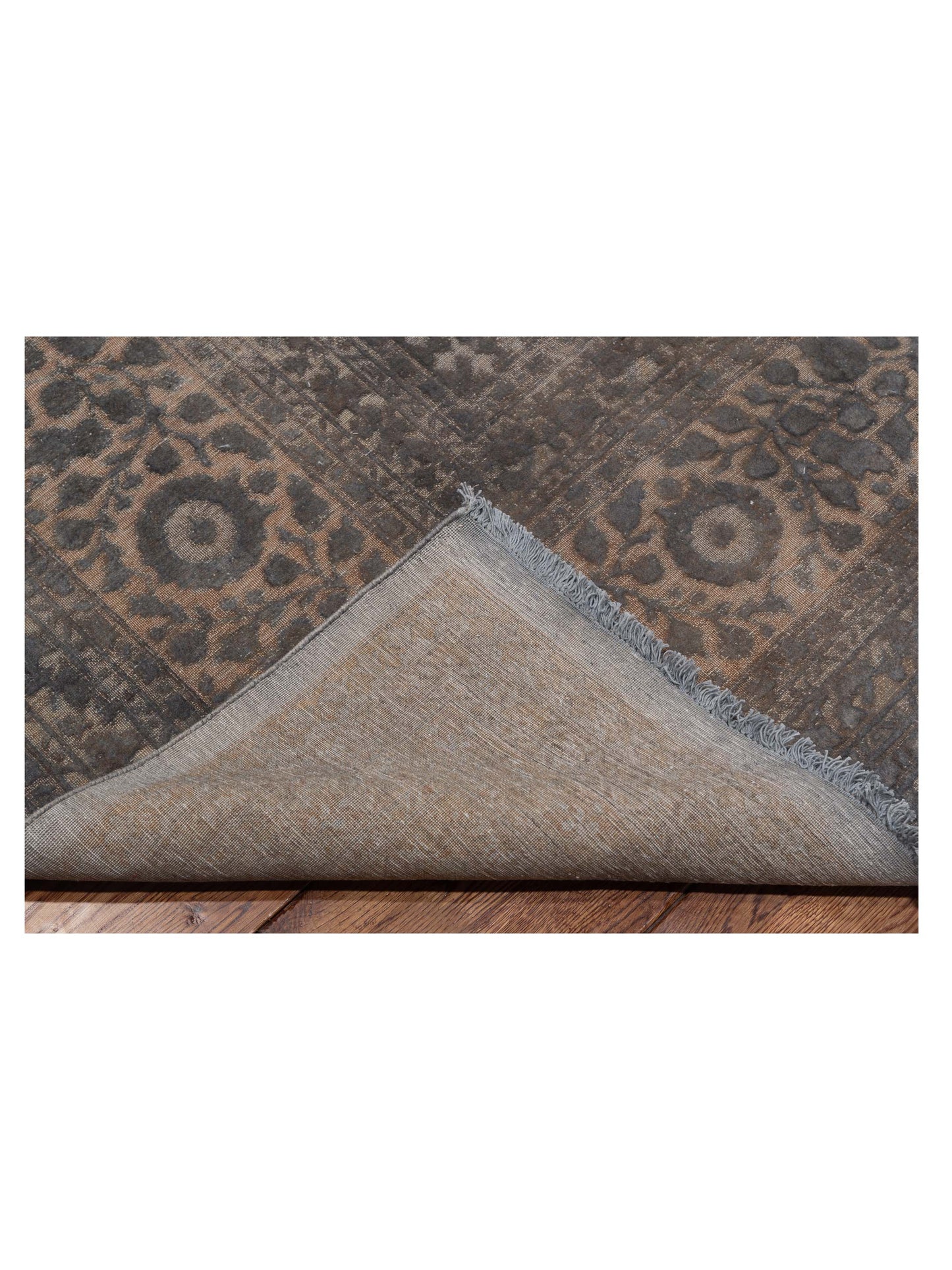 Vintage Dark Gray 9.1x12.2 Hand Knotted Rug