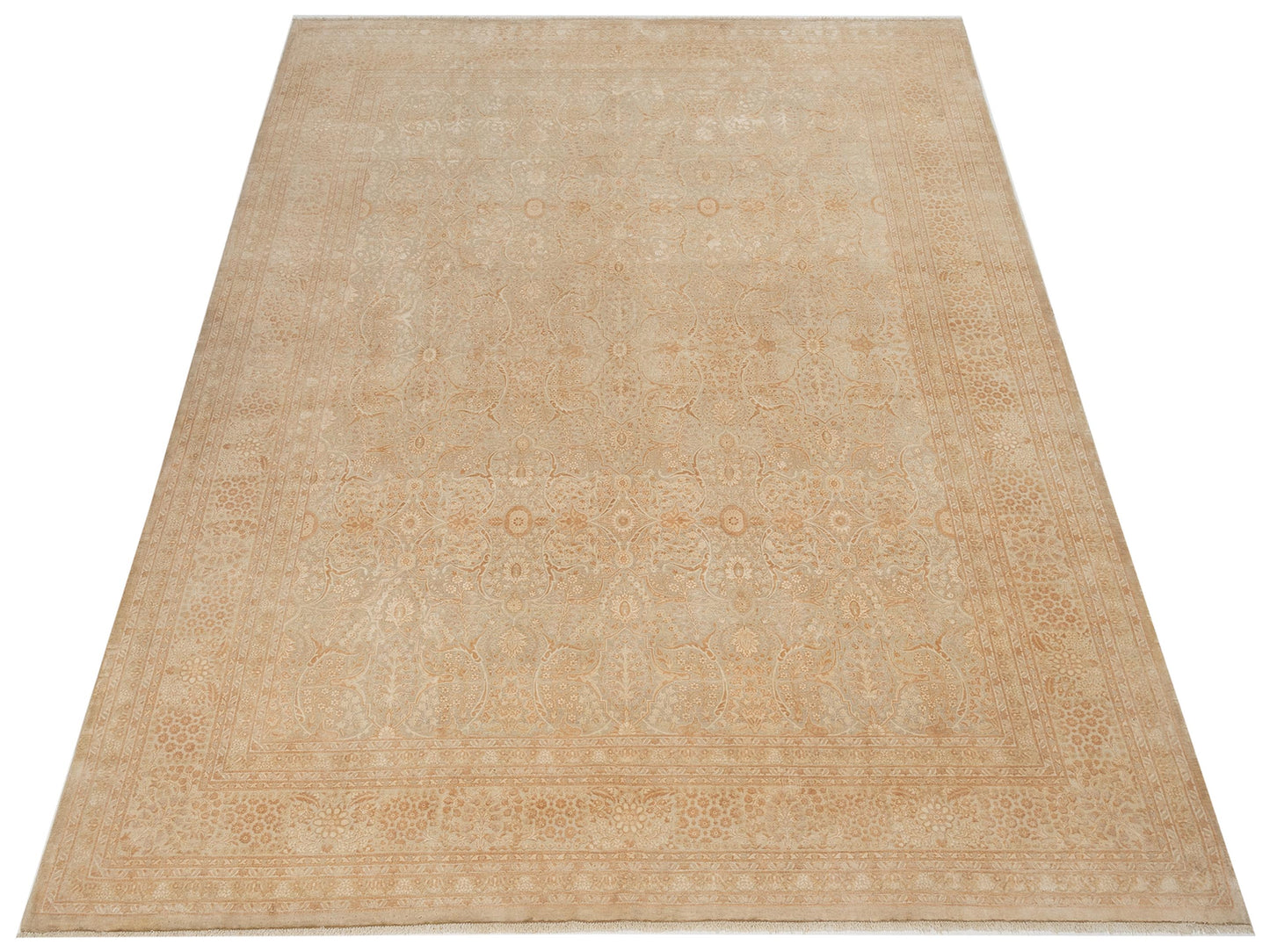 Vintage Silver 9.2x12.6 Hand Knotted Rug