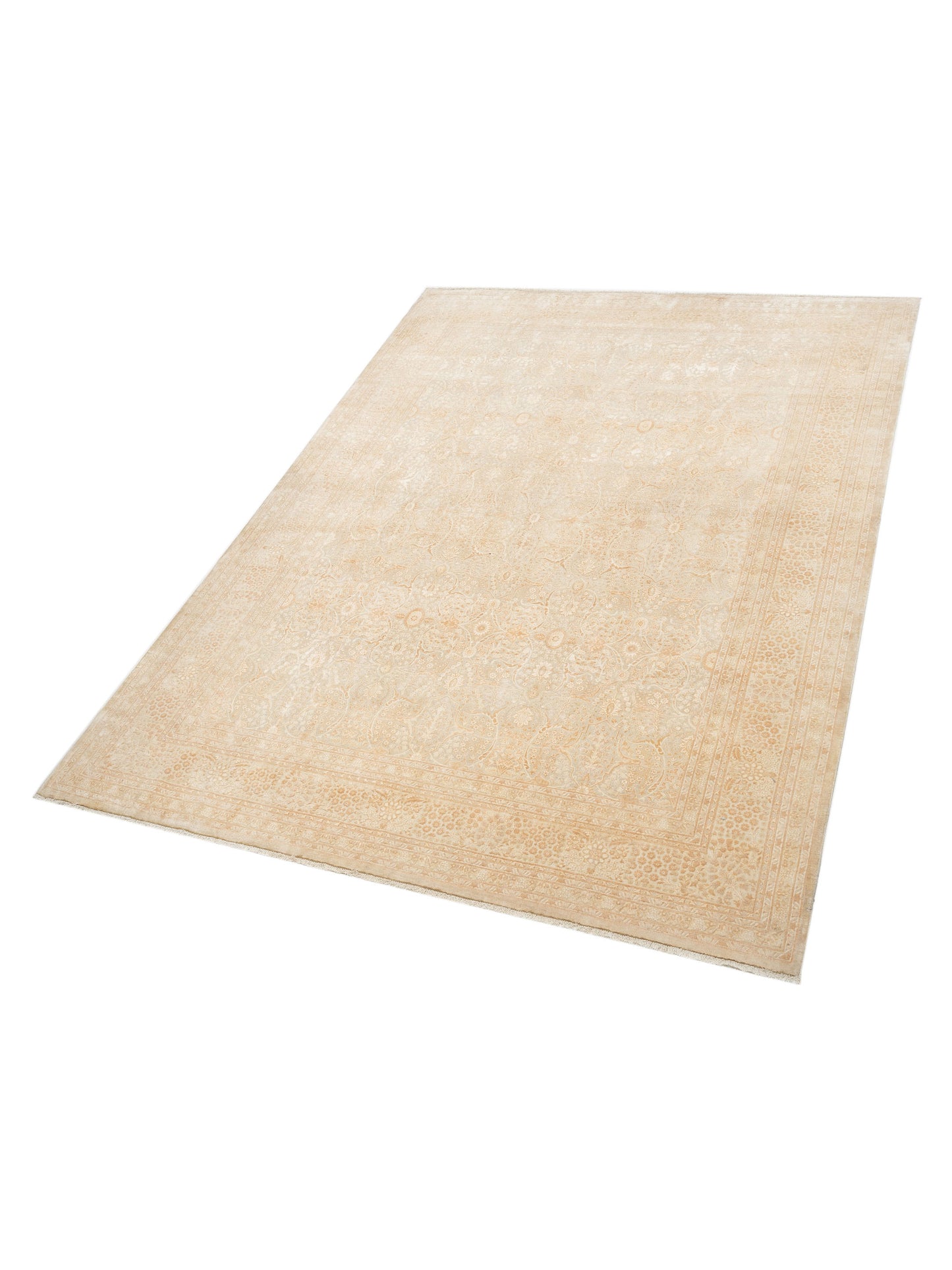 Vintage Silver 9.2x12.6 Hand Knotted Rug