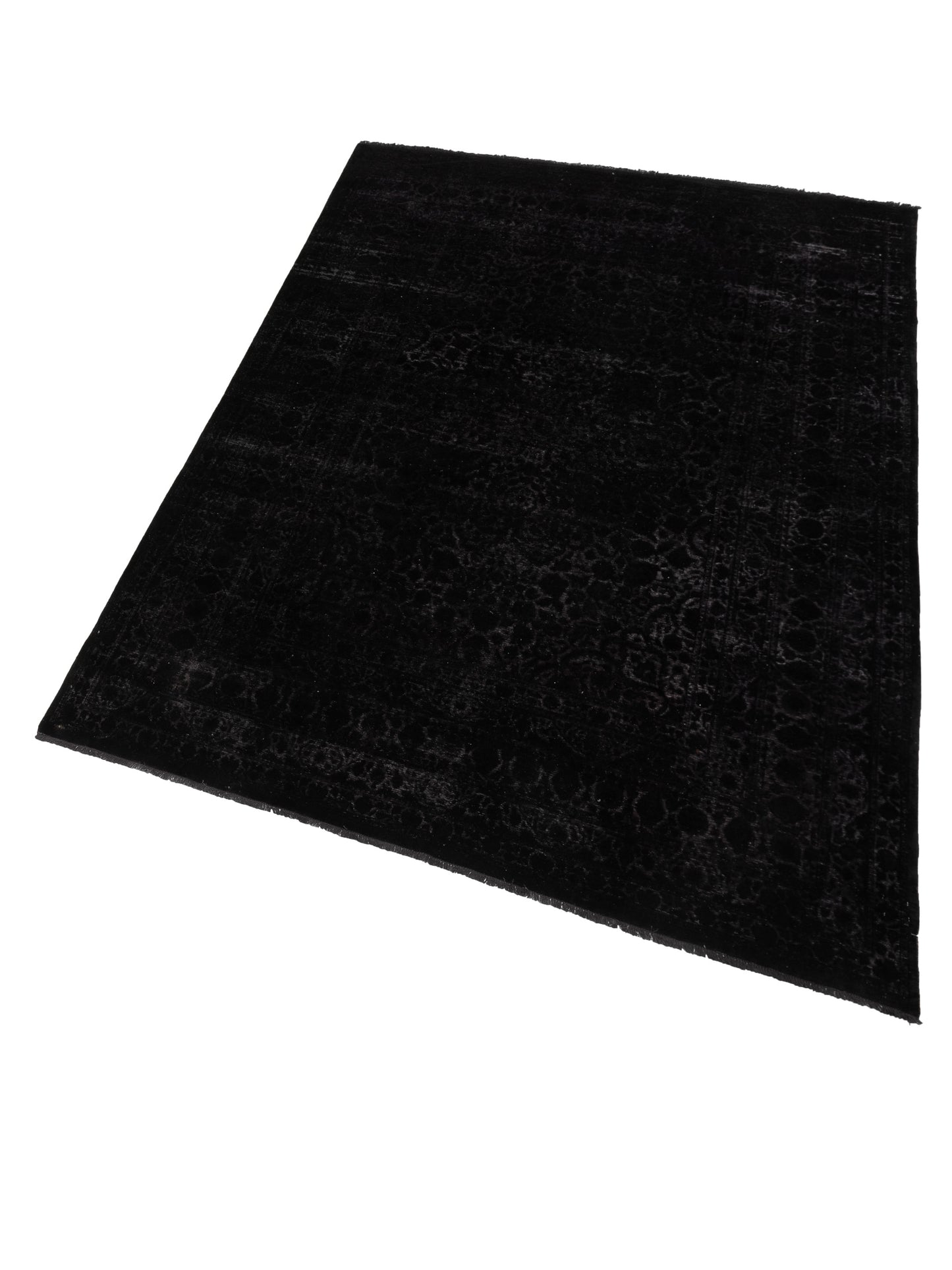 Vintage Black 9.1x12.5 Hand Knotted Rug