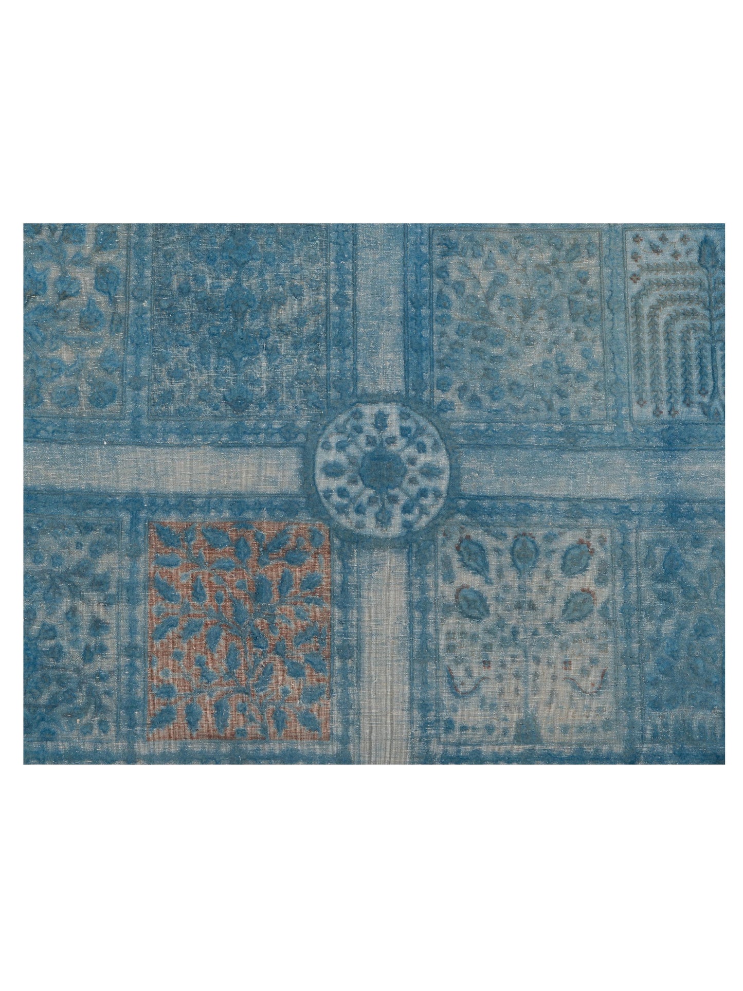 Vintage Sky Blue 12.3x15.7 Hand Knotted Rug