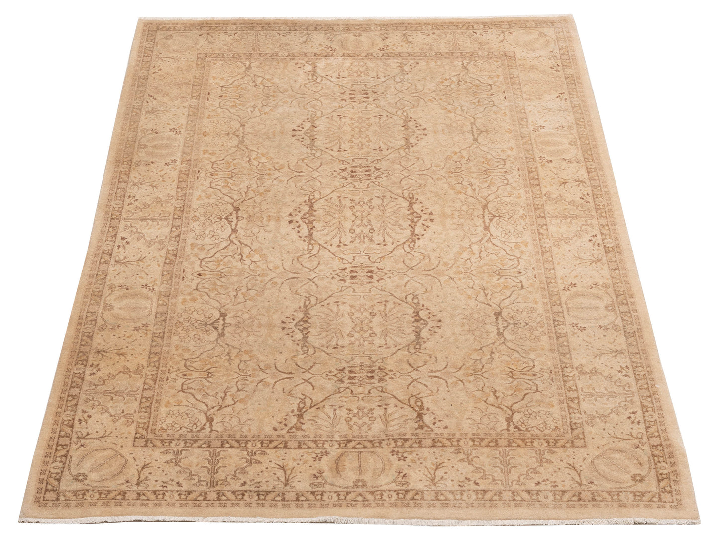 Jallira Beige 5.1x7.9 Hand Knotted Rug