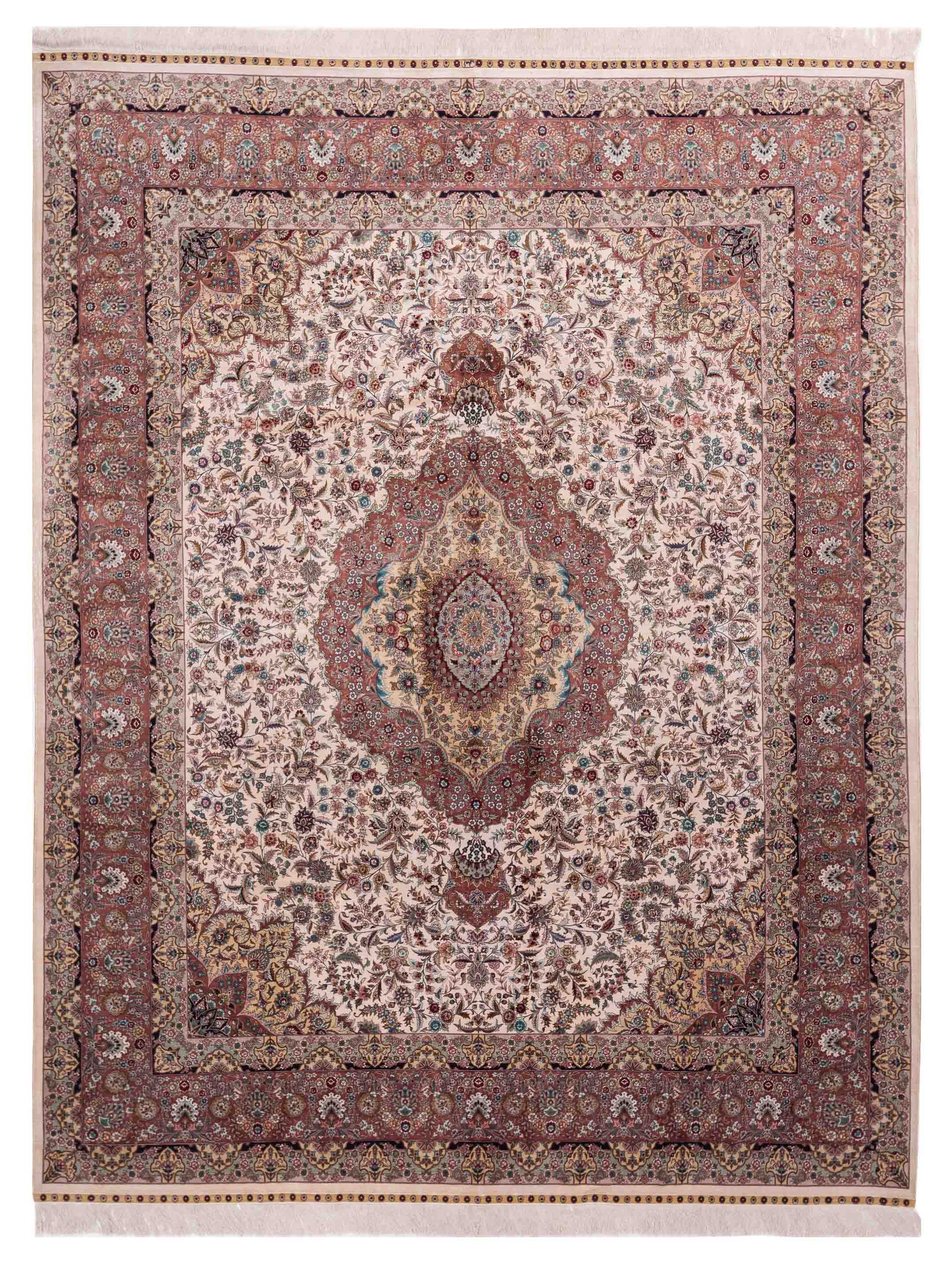 Pasha Pure Silk  Ivory Plum Traditional