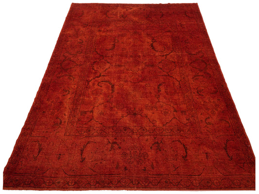 Vintage Orange 8.10x11.3 Hand Knotted Rug