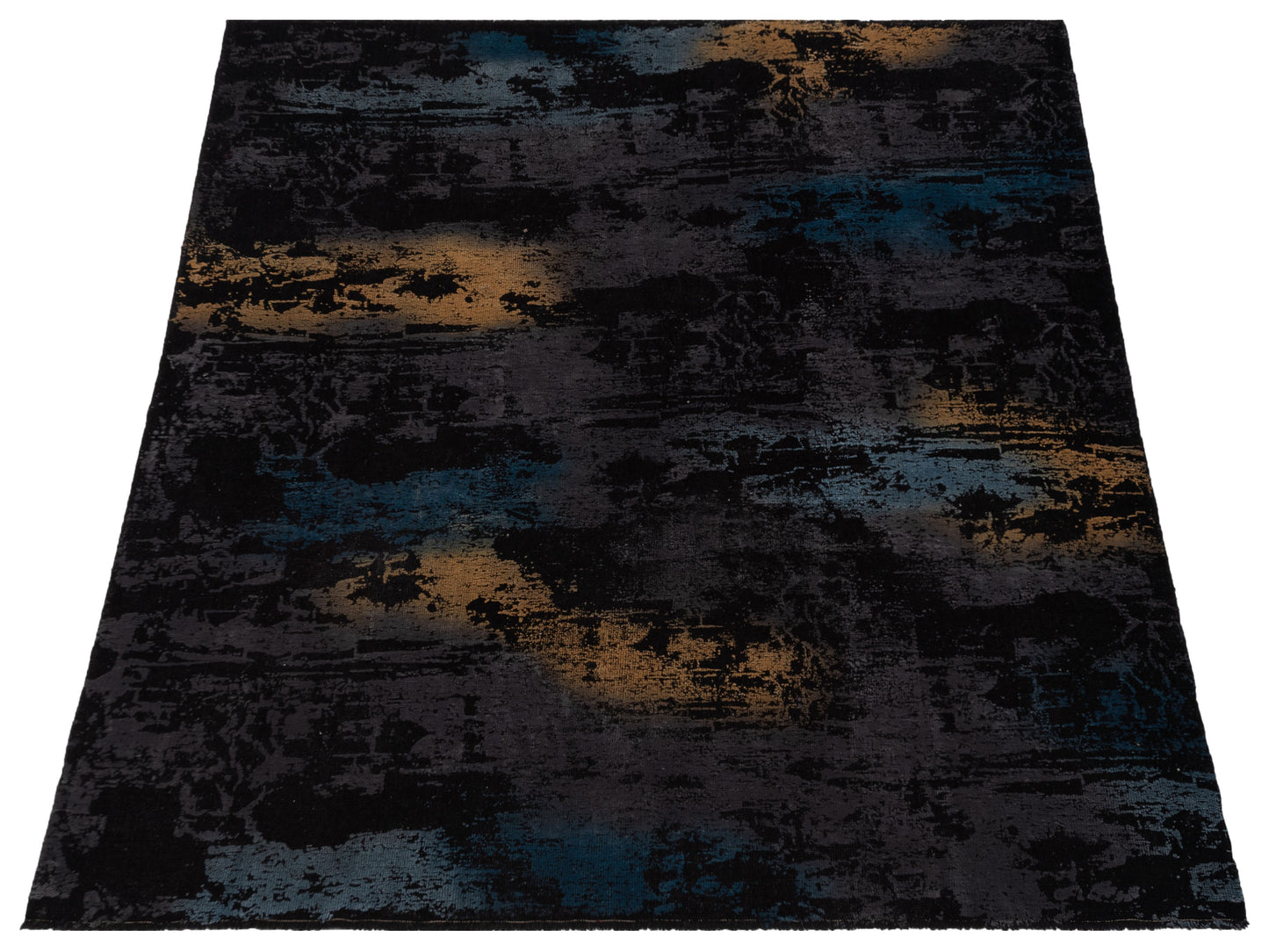 Vintage Black 8.3x8.7 Hand Knotted Rug