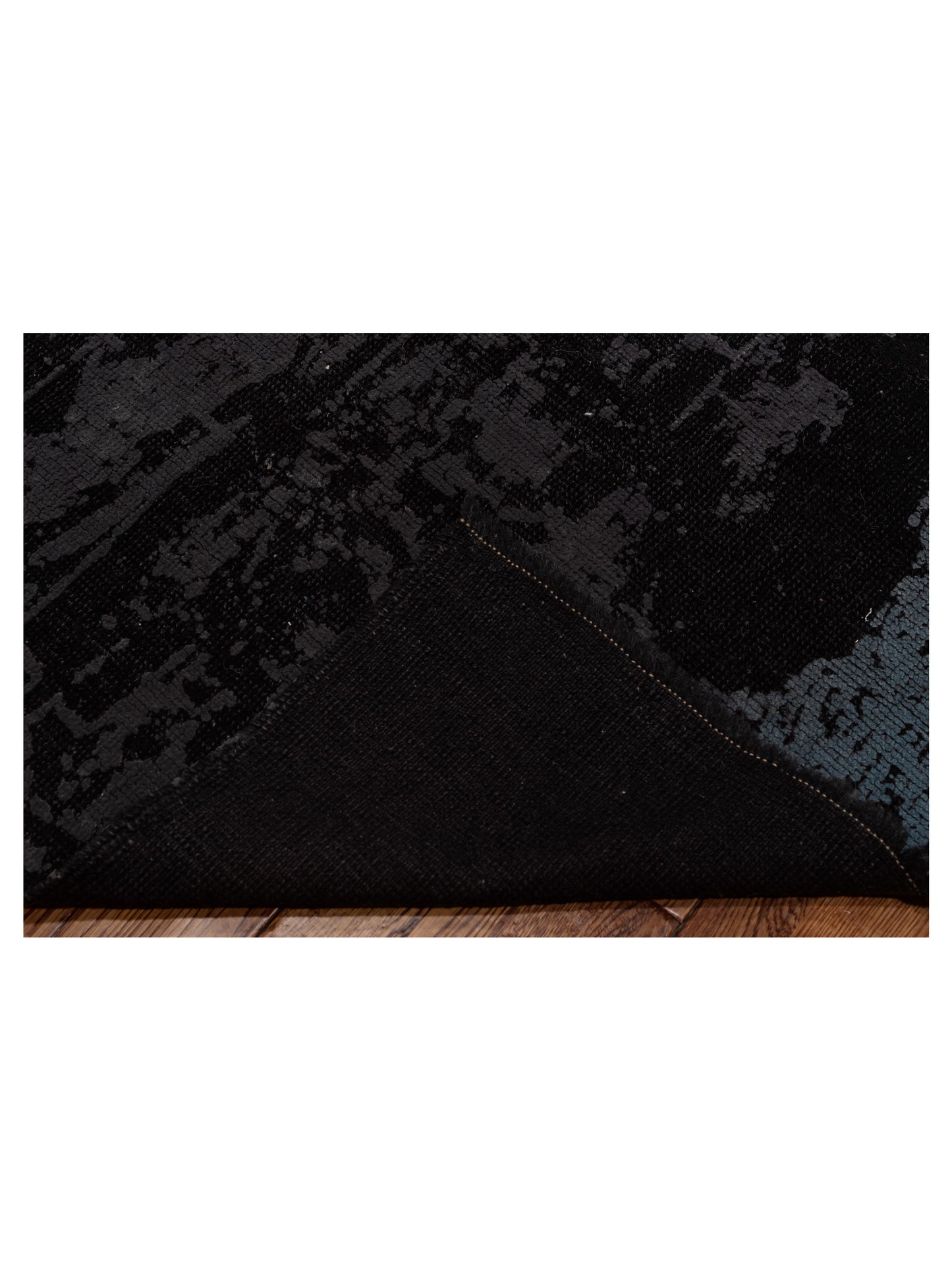 Vintage Black 8.3x8.7 Hand Knotted Rug