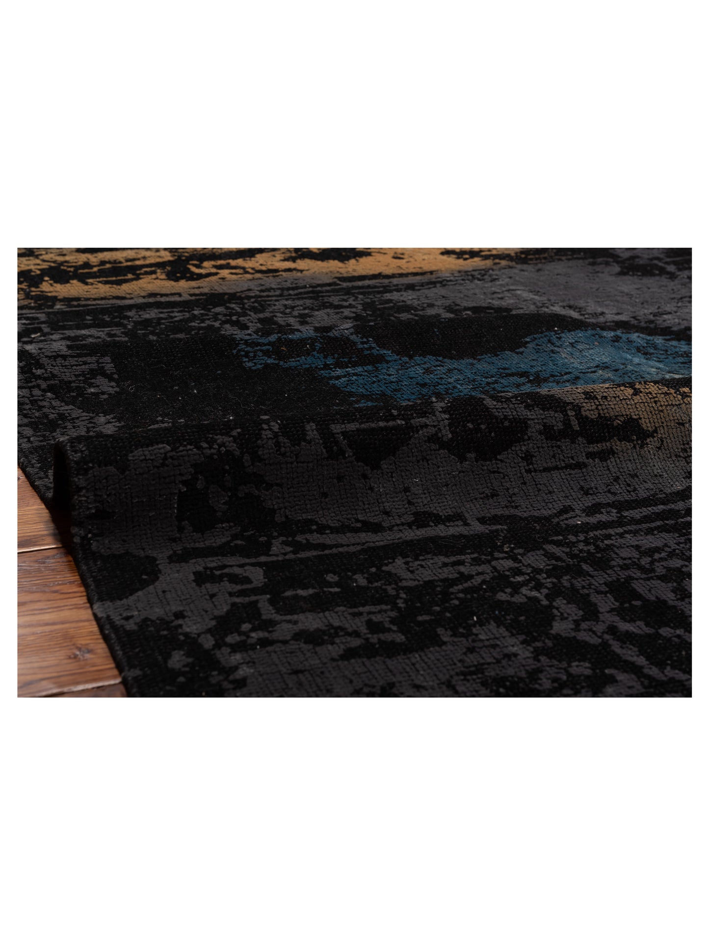 Vintage Black 8.3x8.7 Hand Knotted Rug
