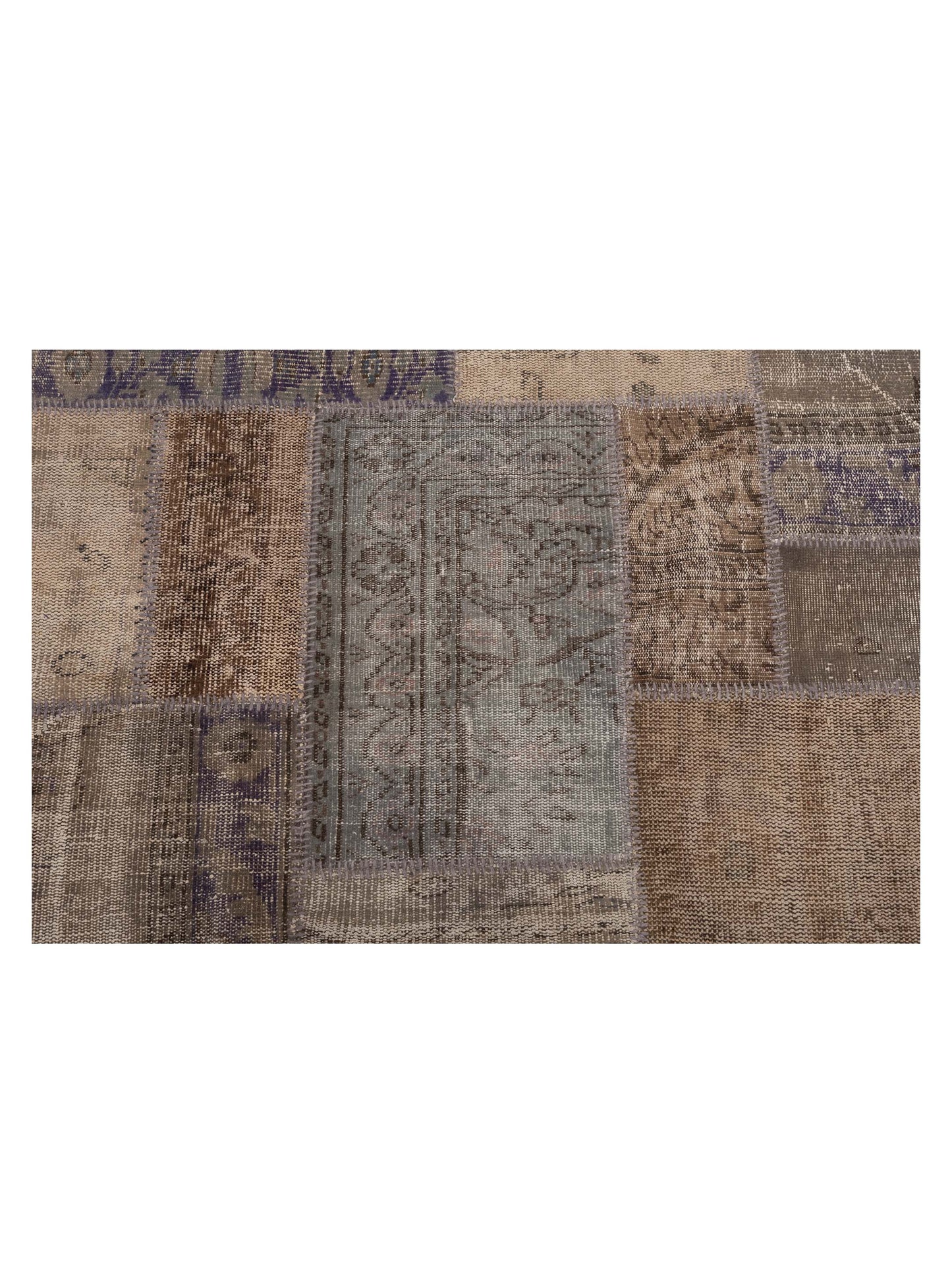 Patchwork Gray 8.3x9.11 Hand Knotted Rug