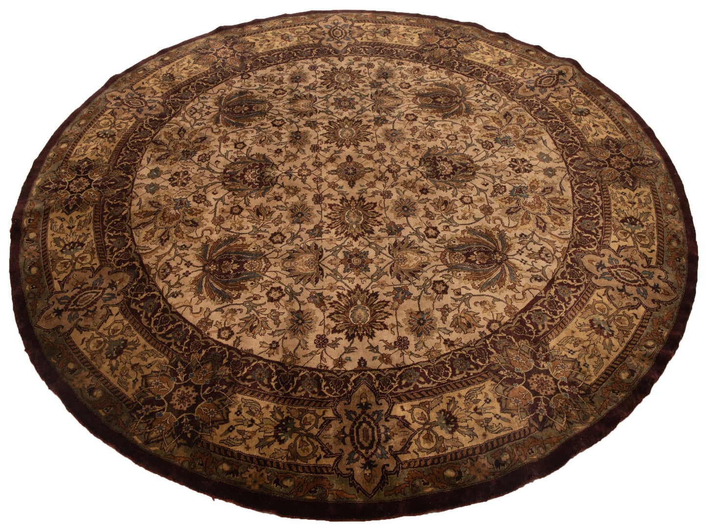 Corvella Beige Brown 9.9x9.9 Hand Knotted Rug