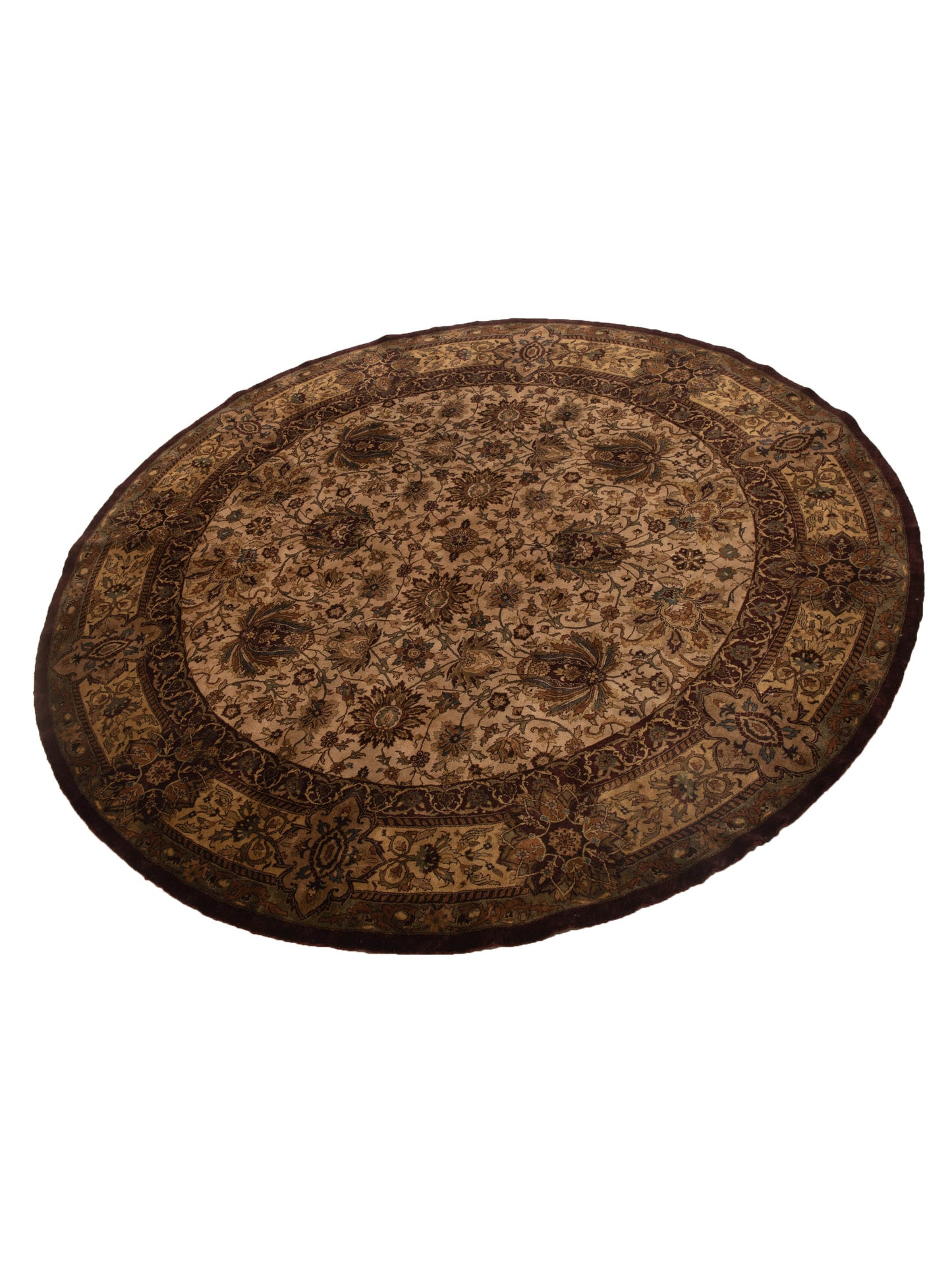 Corvella Beige Brown 9.9x9.9 Hand Knotted Rug