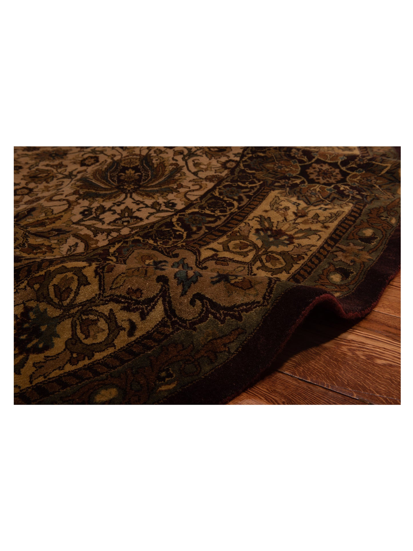 Corvella Beige Brown 9.9x9.9 Hand Knotted Rug