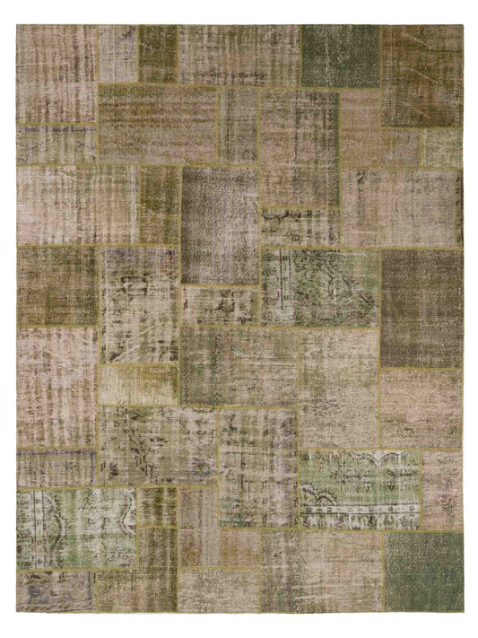 Pasha Turkish Vestige Patchwork  Green  Contemporary