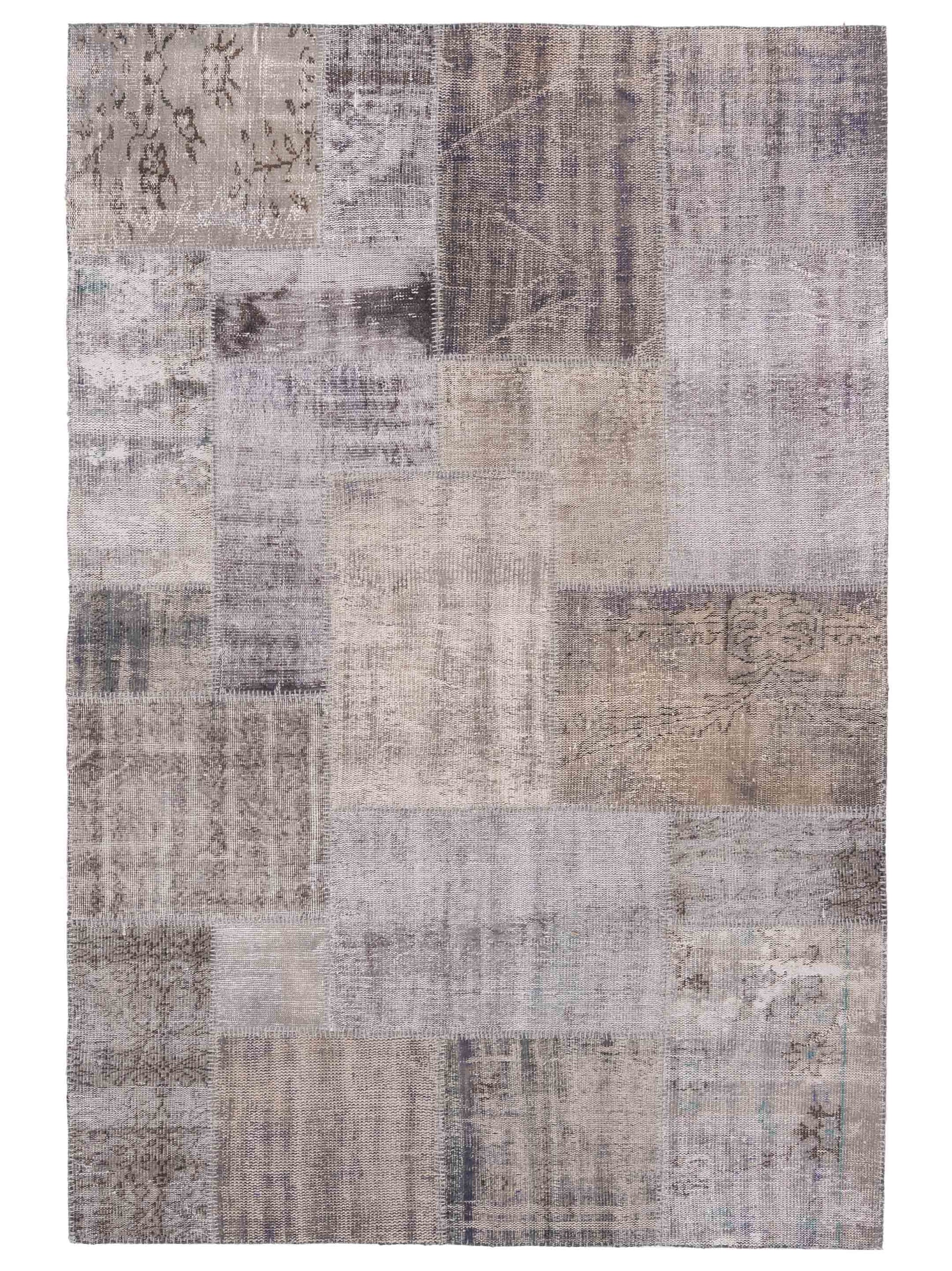 Pasha Turkish Vestige Patchwork  Gray Ivory Contemporary