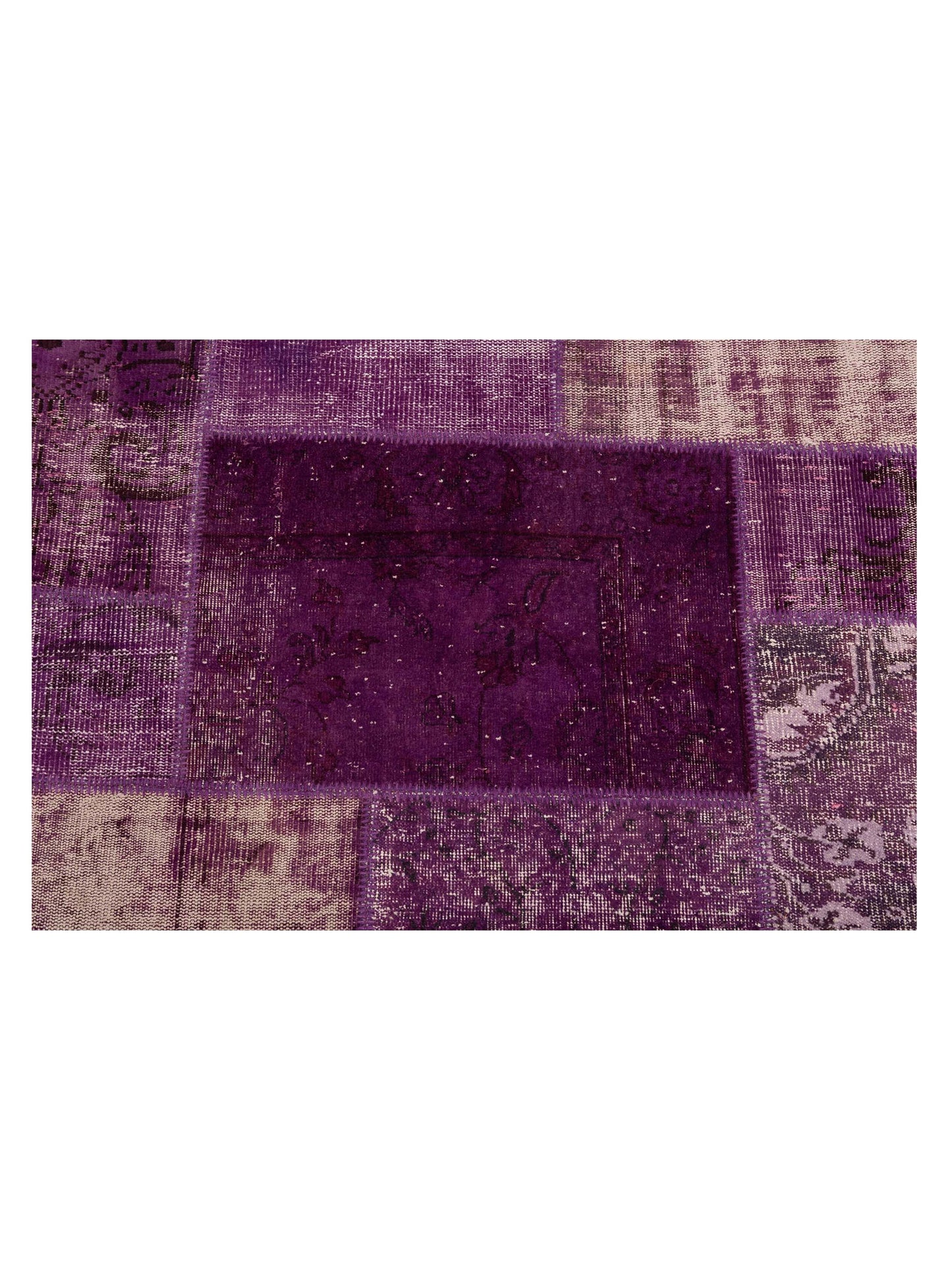Patchwork Purple 9x12 Hand Knotted Rug