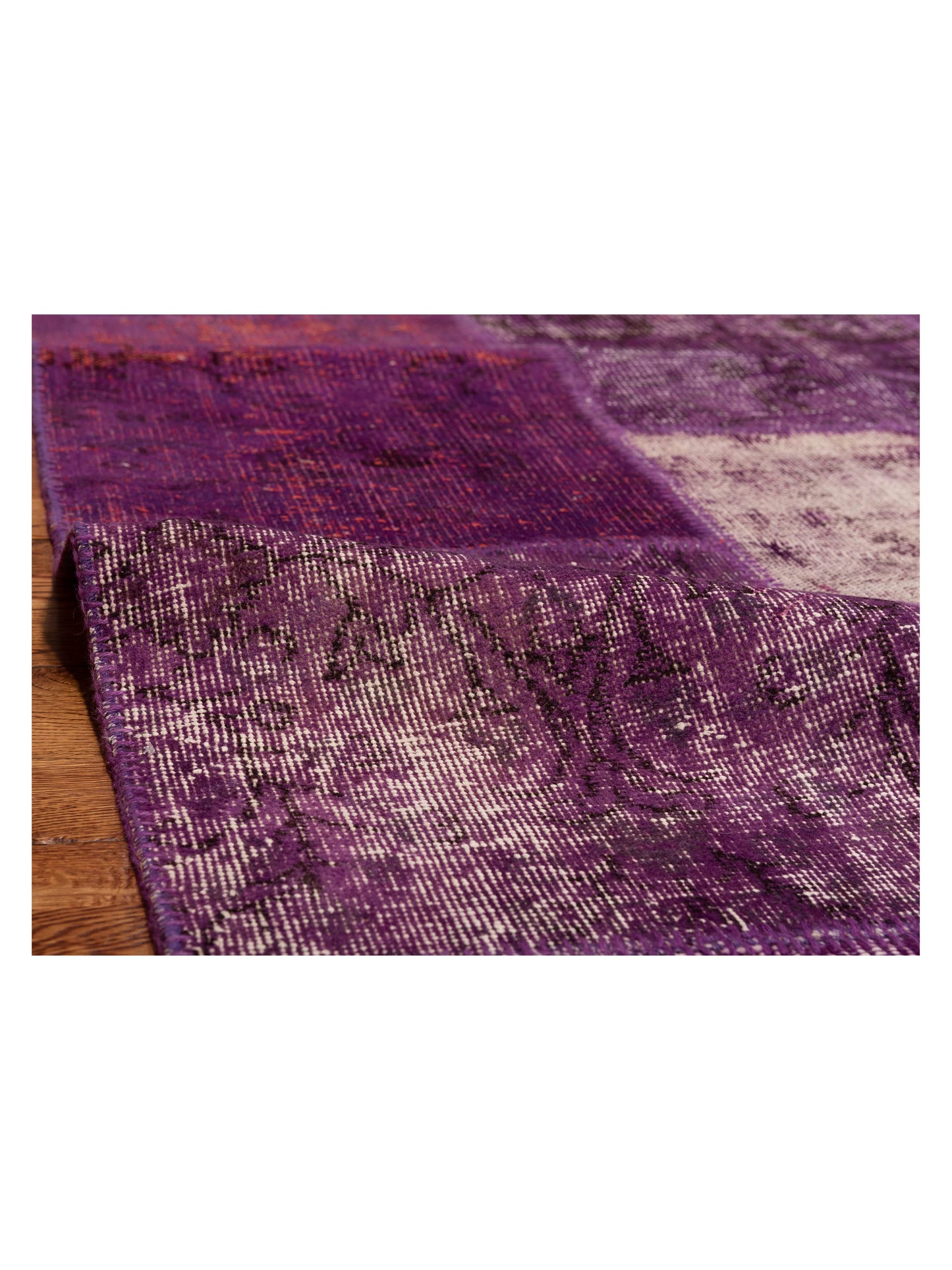 Patchwork Purple 9x12 Hand Knotted Rug