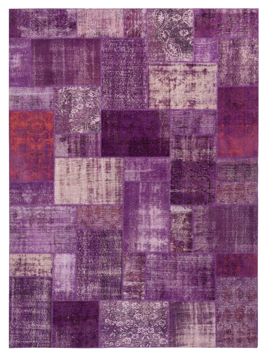 Pasha Turkish Vestige Patchwork  Purple  Contemporary