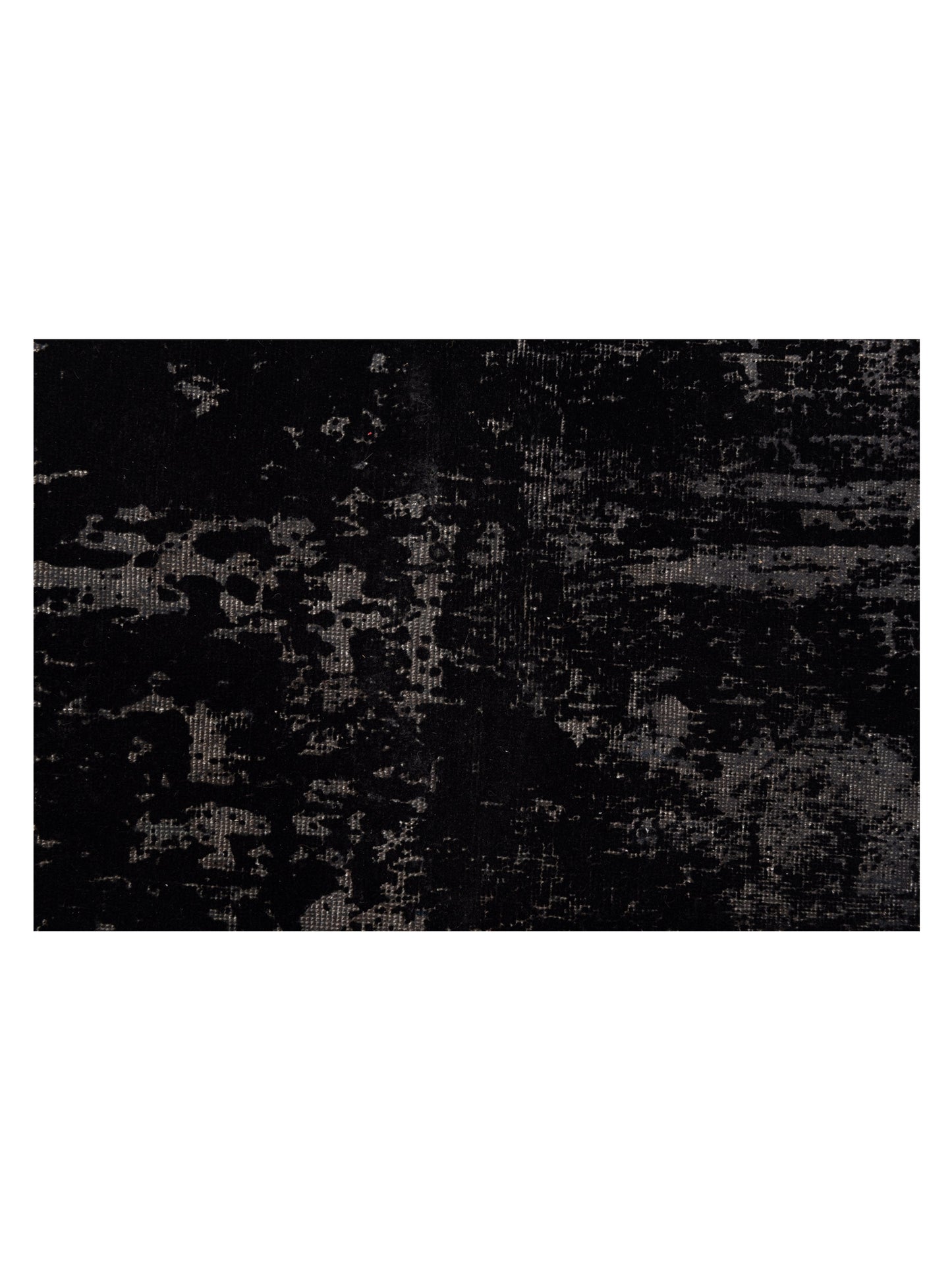 Vintage Gray Black 6.6x9.5 Hand Knotted Rug