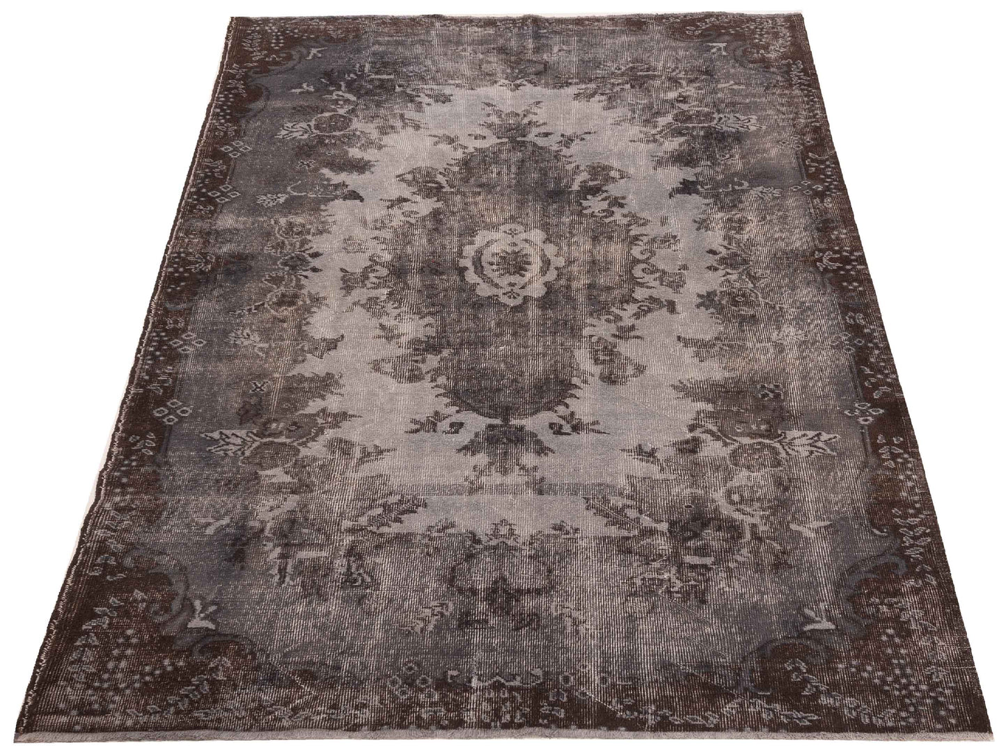Vintage Gray 6.6x8.6 Hand Knotted Rug