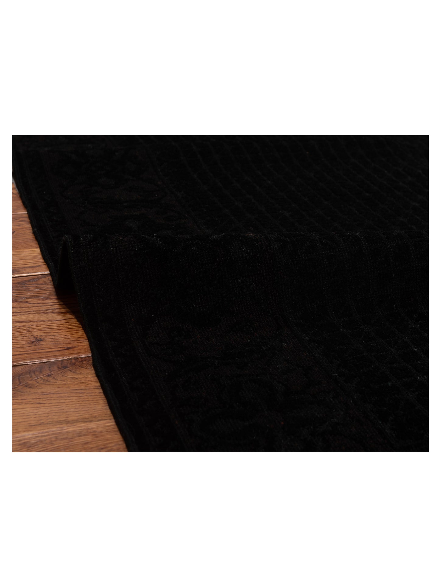 Vintage Black 4x6 Hand Knotted Rug