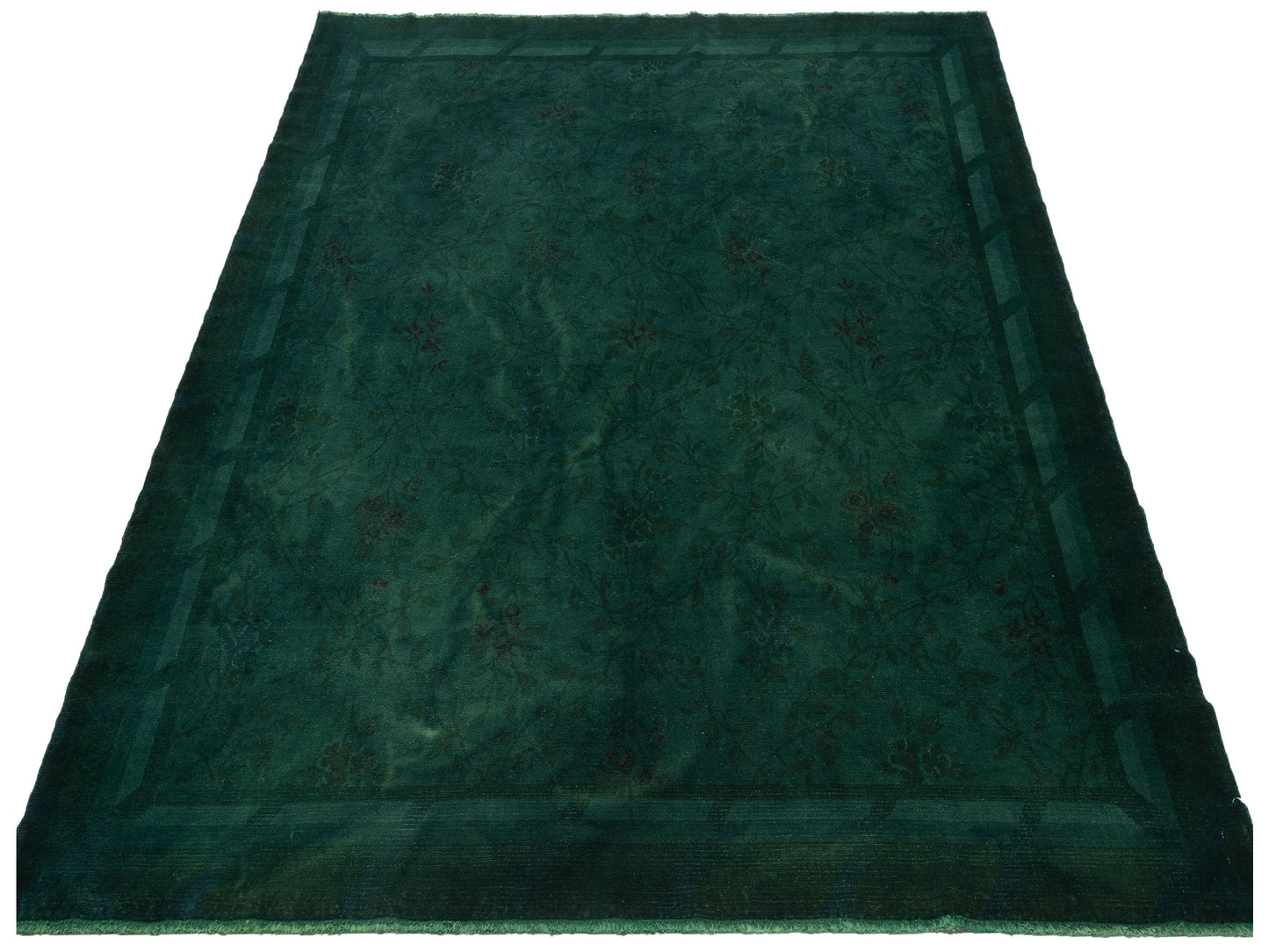 Vintage Green 8.3x9.7 Hand Knotted Rug