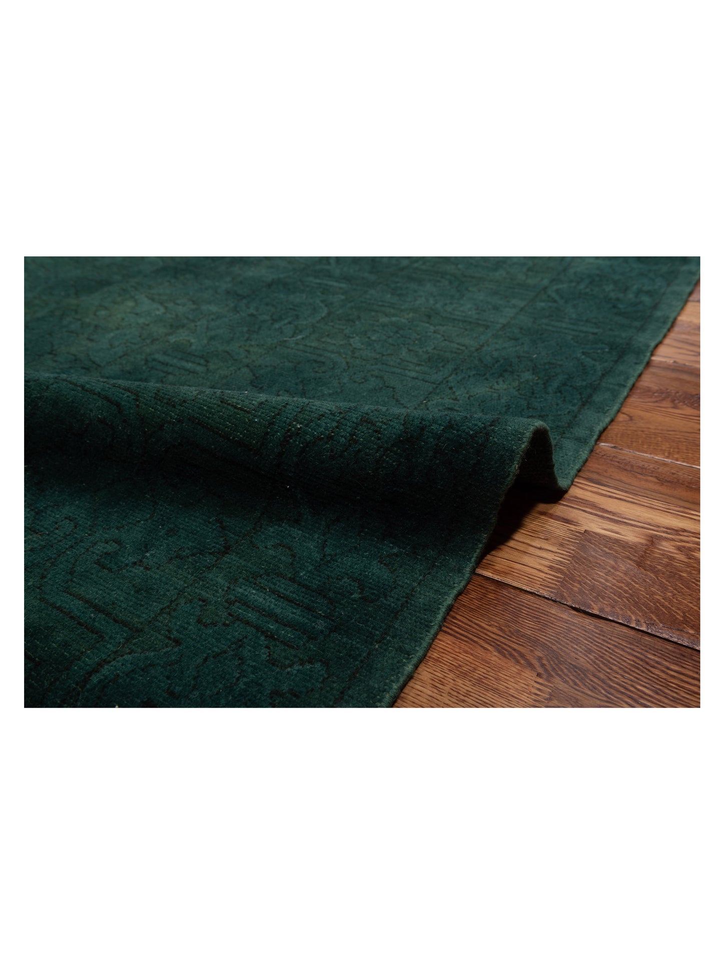 Vintage Dark Green 9.2x11.6 Hand Knotted Rug