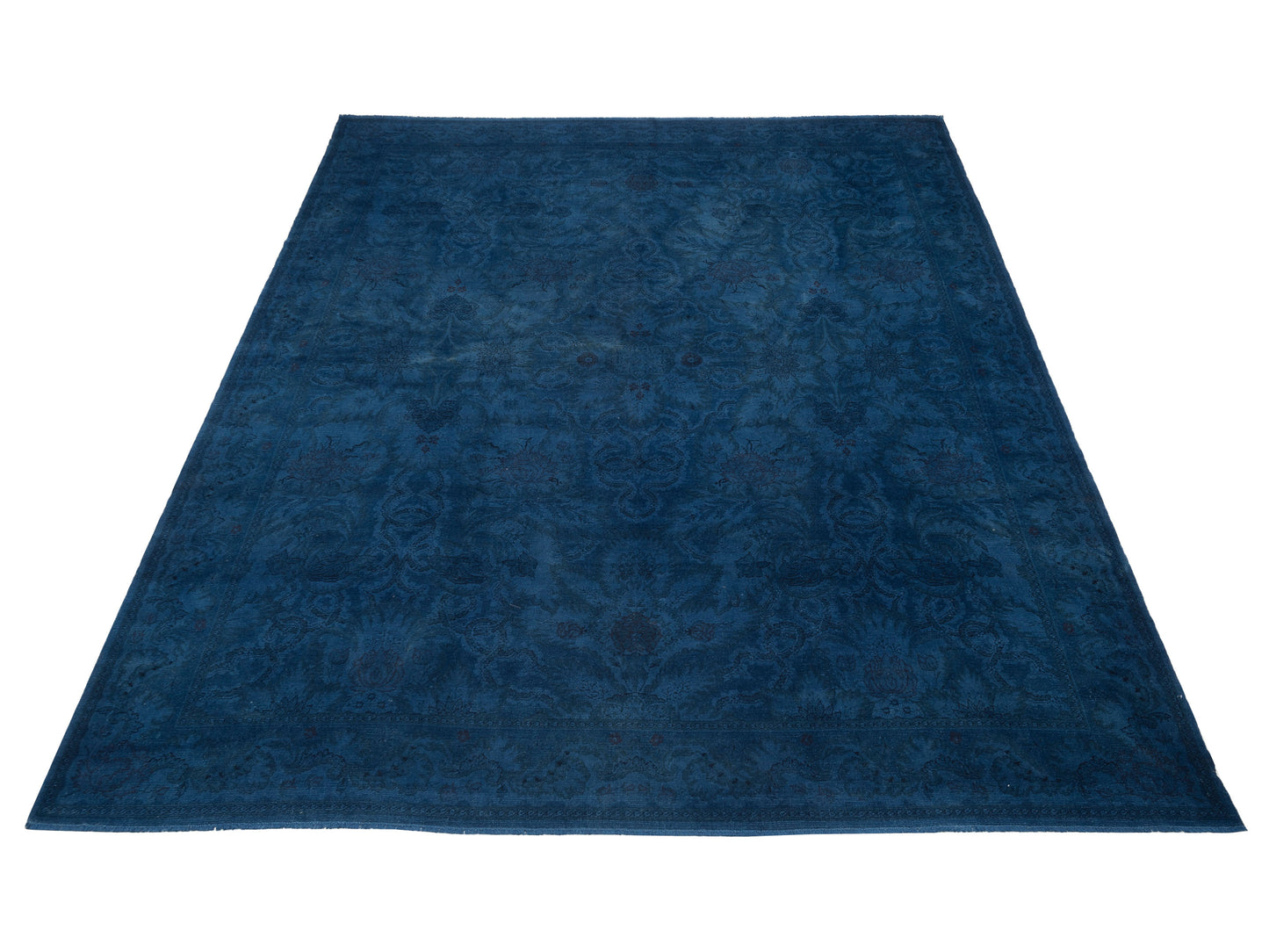Vintage Dark Blue 12.3x14.9 Hand Knotted Rug