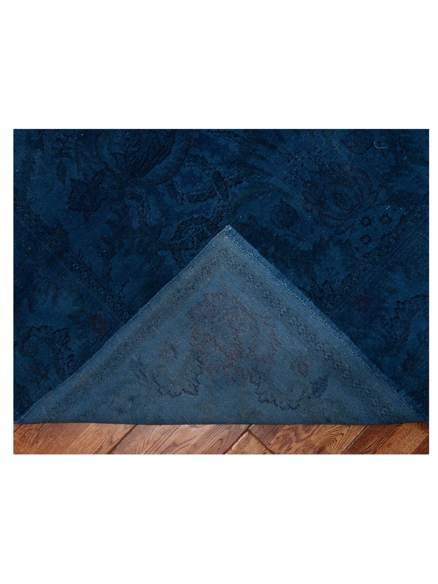 Vintage Dark Blue 12.3x14.9 Hand Knotted Rug