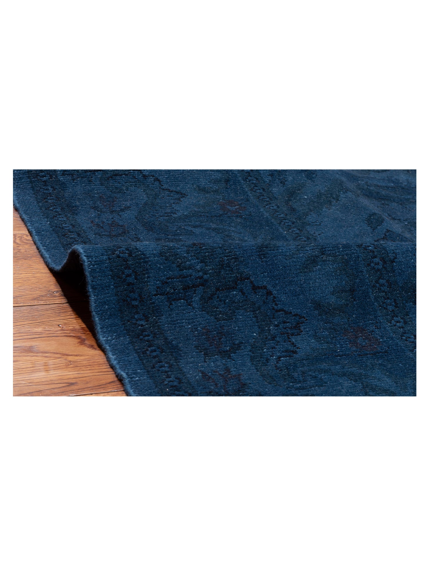 Vintage Dark Blue 12.3x14.9 Hand Knotted Rug
