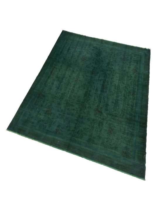 Vintage Green 8.2x9.6 Hand Knotted Rug