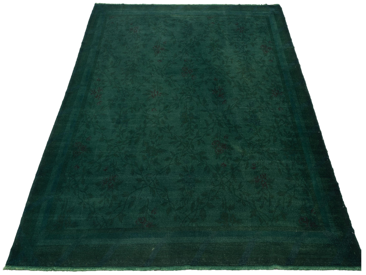 Vintage Green 8.2x9.6 Hand Knotted Rug