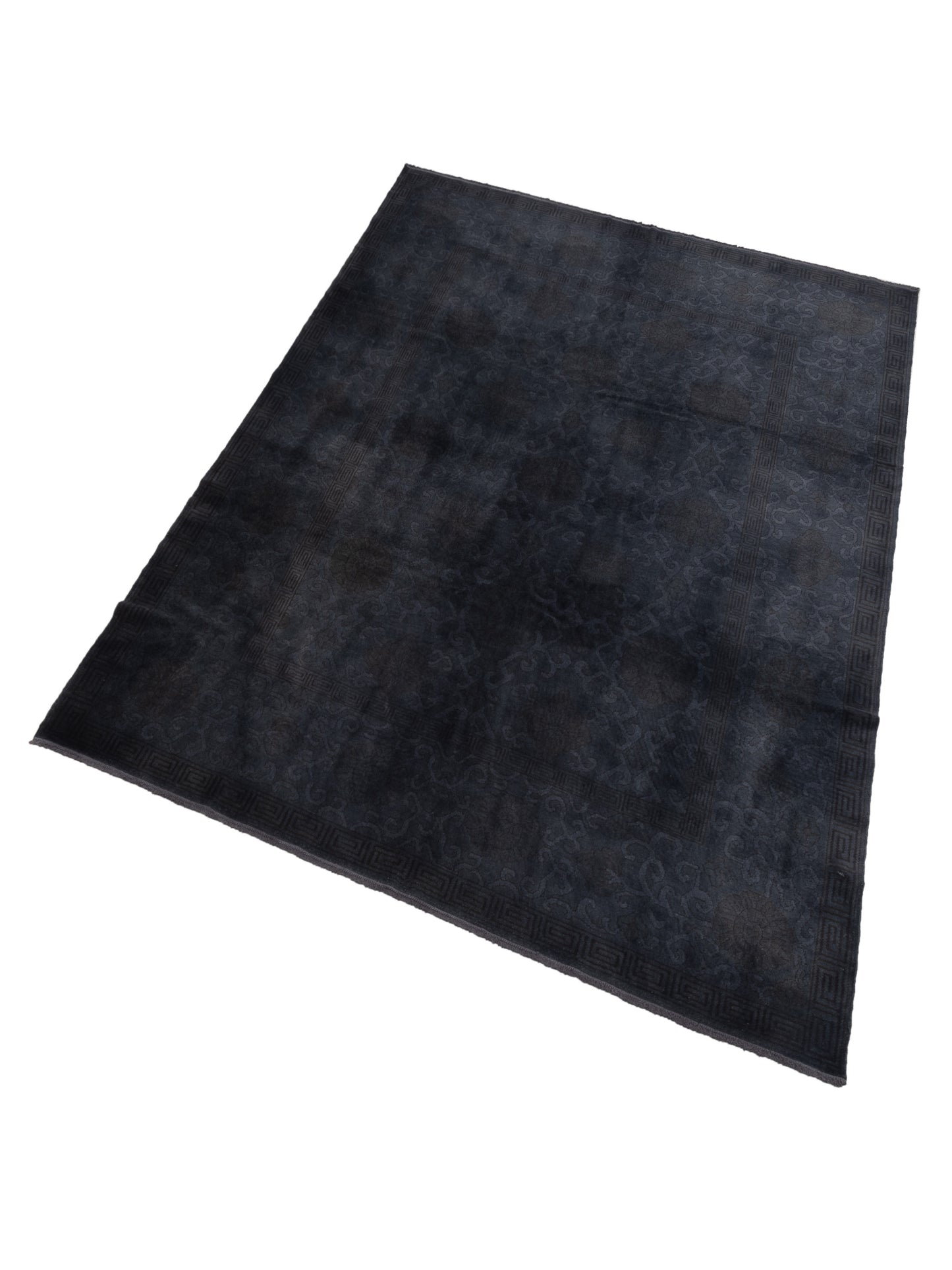 Vintage Dark Gray 8.1x9.8 Hand Knotted Rug