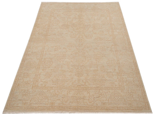 Elowen Beige Gold 8.2x9.9 Hand Knotted Rug