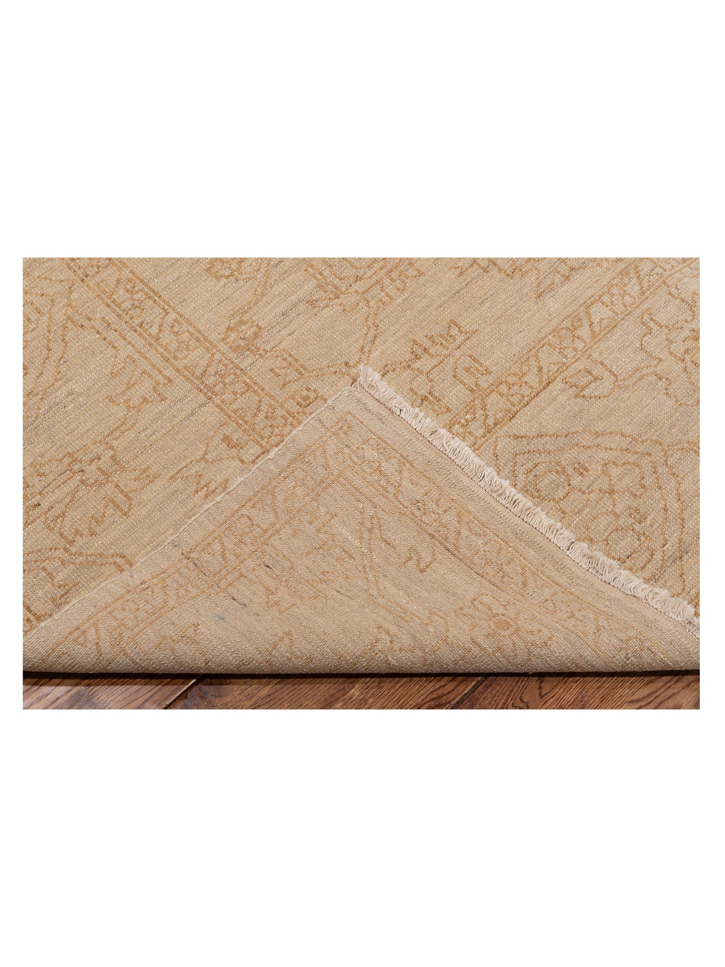 Elowen Beige Gold 8.2x9.9 Hand Knotted Rug