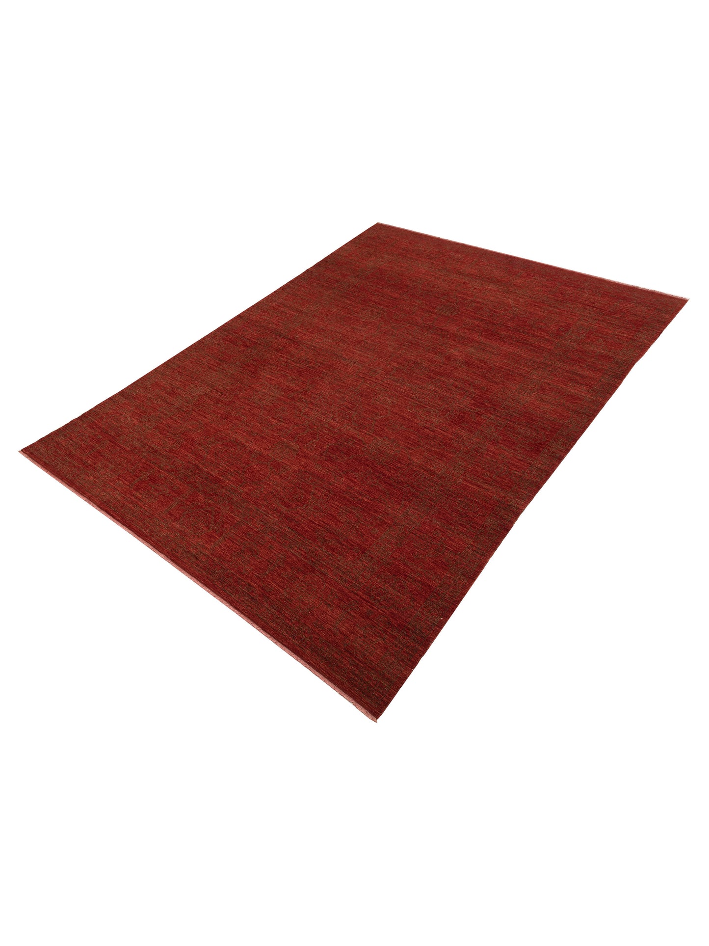 Elowen Red Dark Brown 10.2x13.8 Hand Knotted Rug