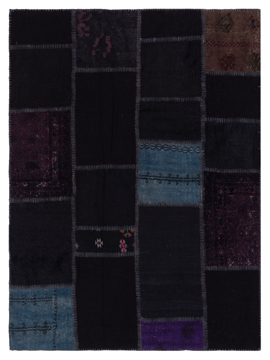 Pasha Turkish Vestige Patchwork  Black Black Contemporary
