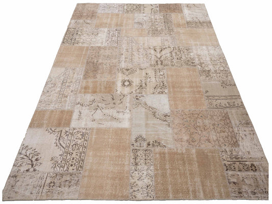 Patchwork Beige 9.1x12 Hand Knotted Rug