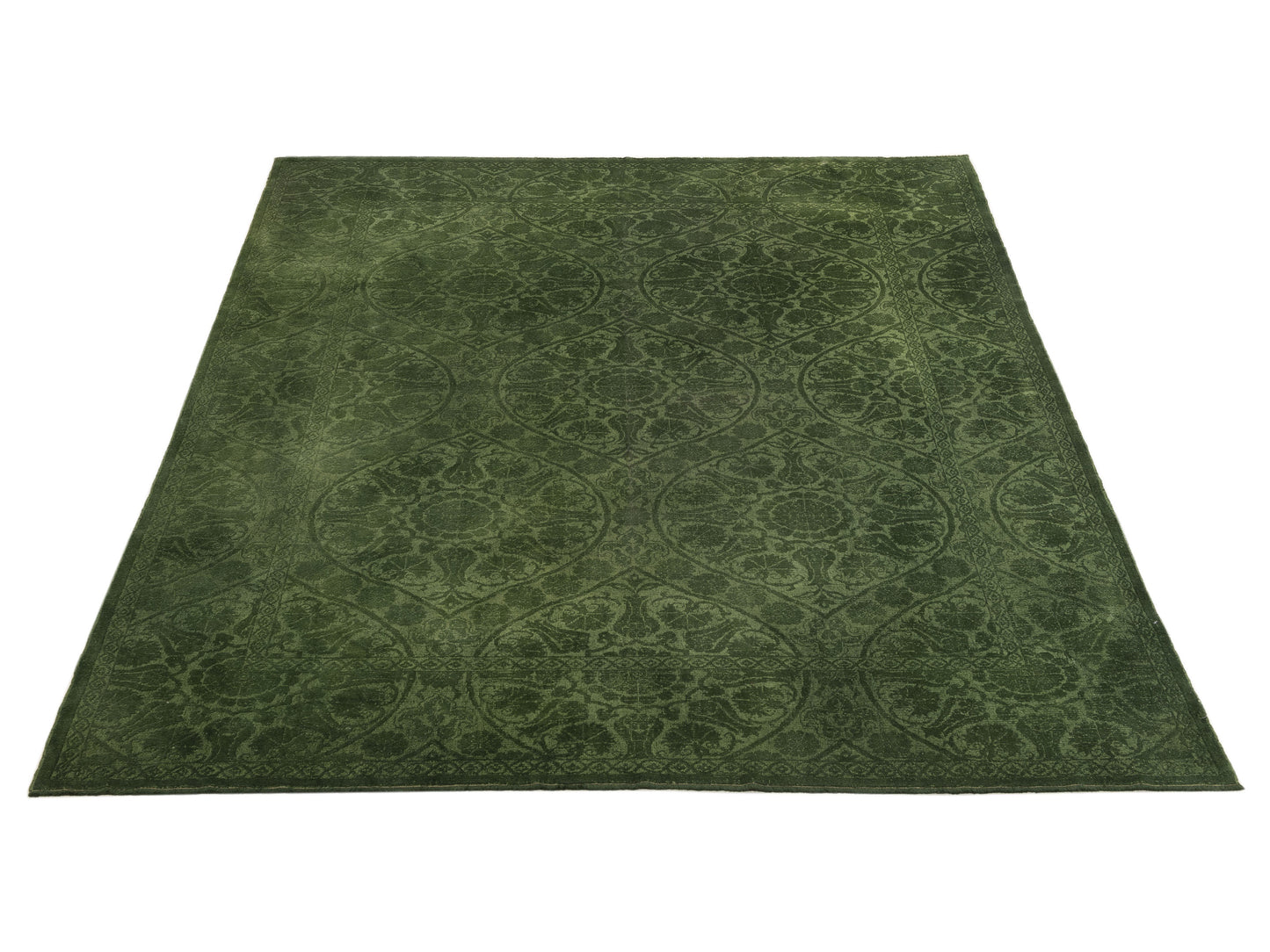 Rechromia Green Green 8.6x9.9 Hand Knotted Rug