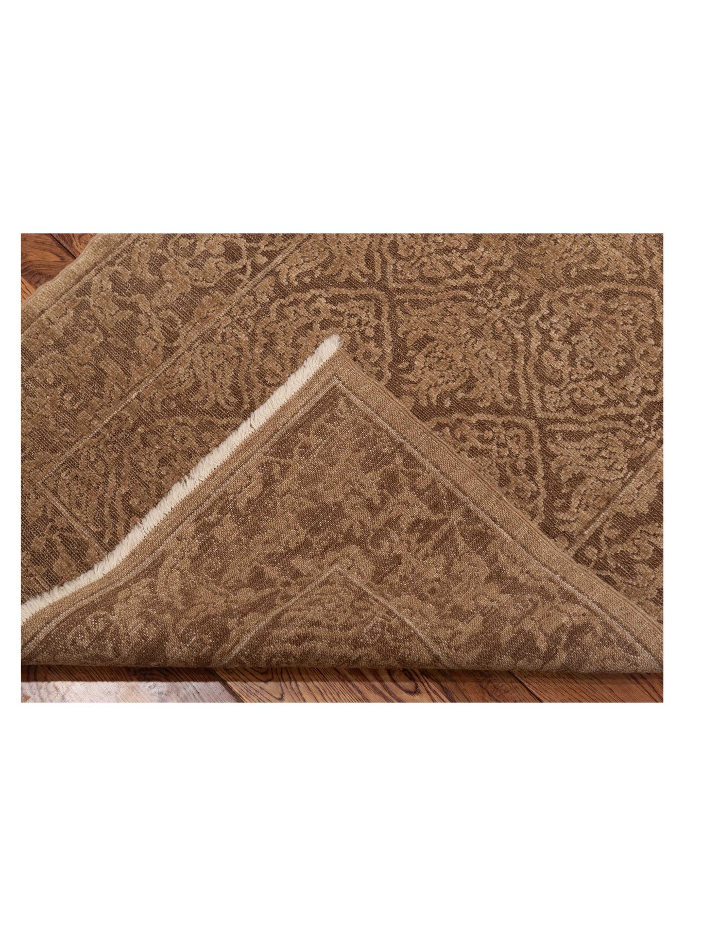 Defnera Dark Brown Brown 2.7x9.5 Hand Knotted Rug