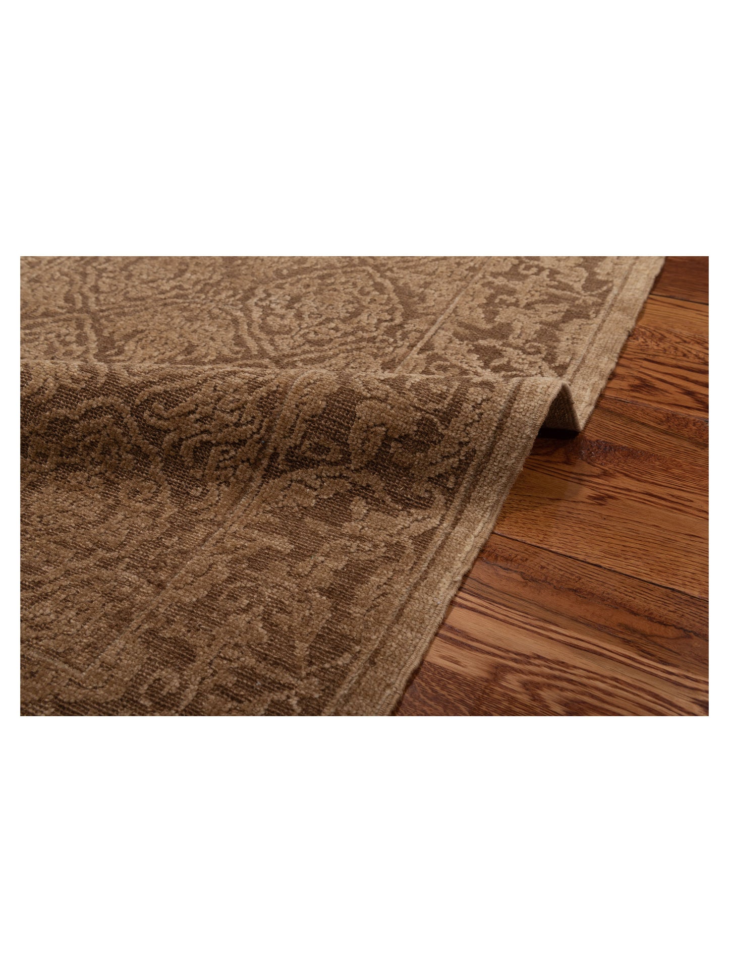 Defnera Dark Brown Brown 2.7x9.5 Hand Knotted Rug