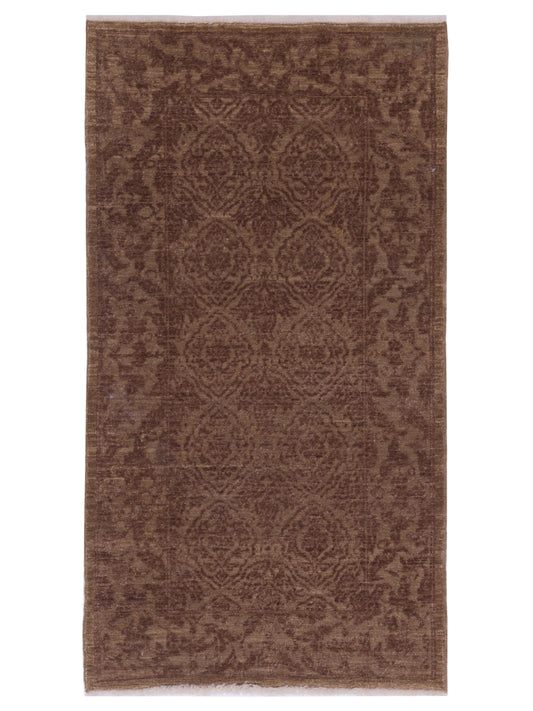 Defnera Light Brown Brown 2.7x4.8 Hand Knotted Rug