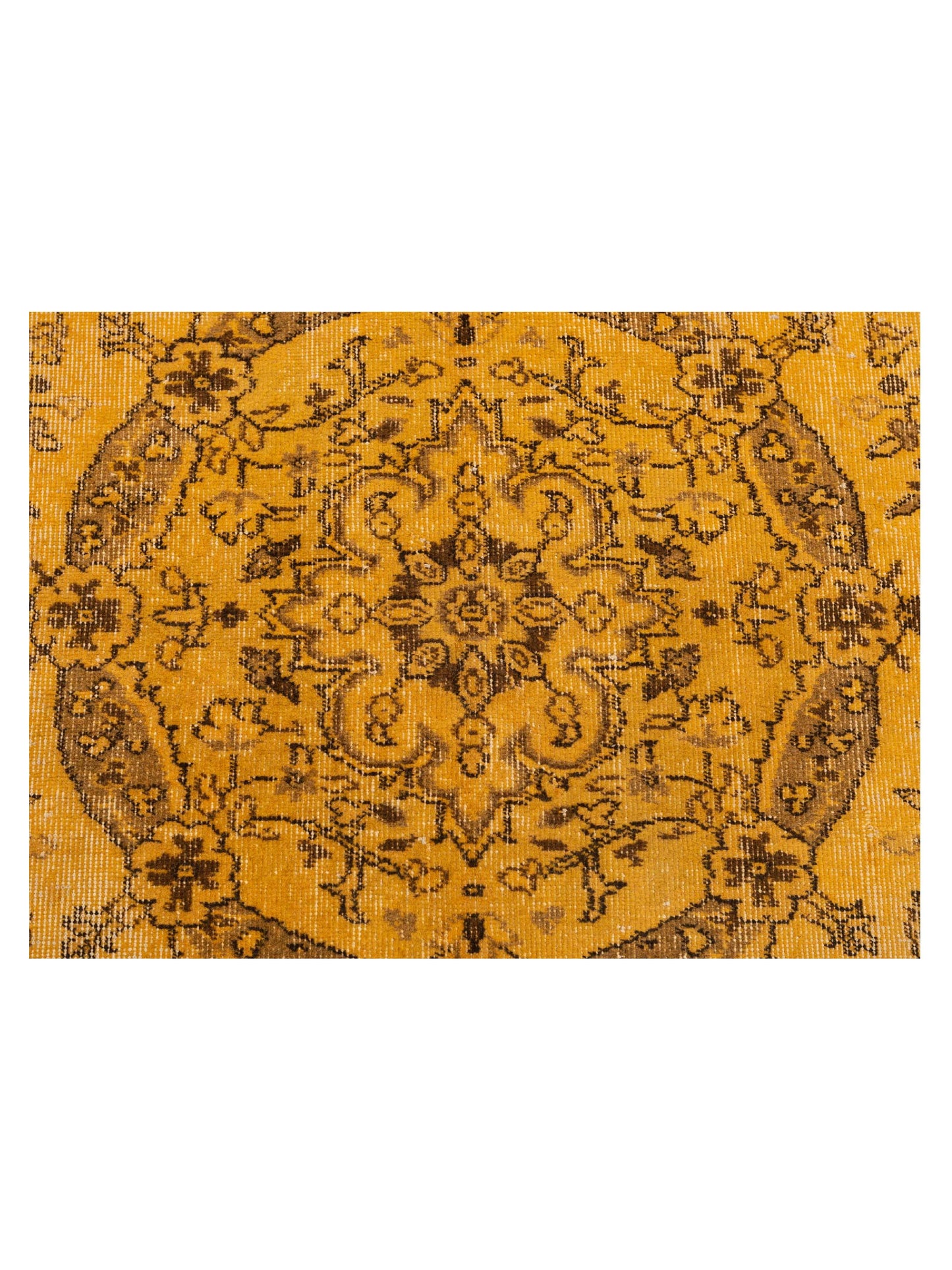 Vintage Yellow 6.9x9.9 Hand Knotted Rug