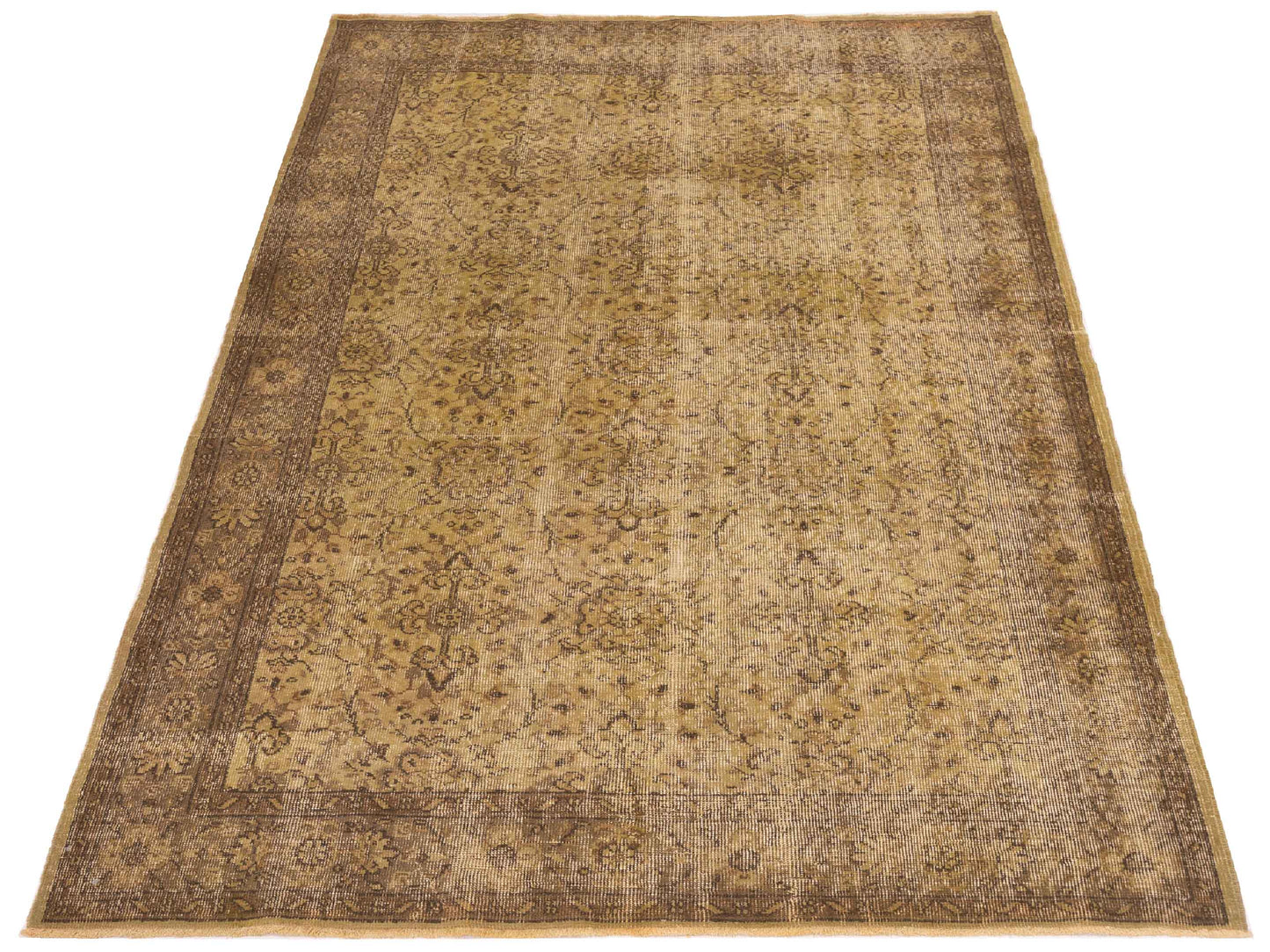 Vintage Green 5.7x8.6 Hand Knotted Rug