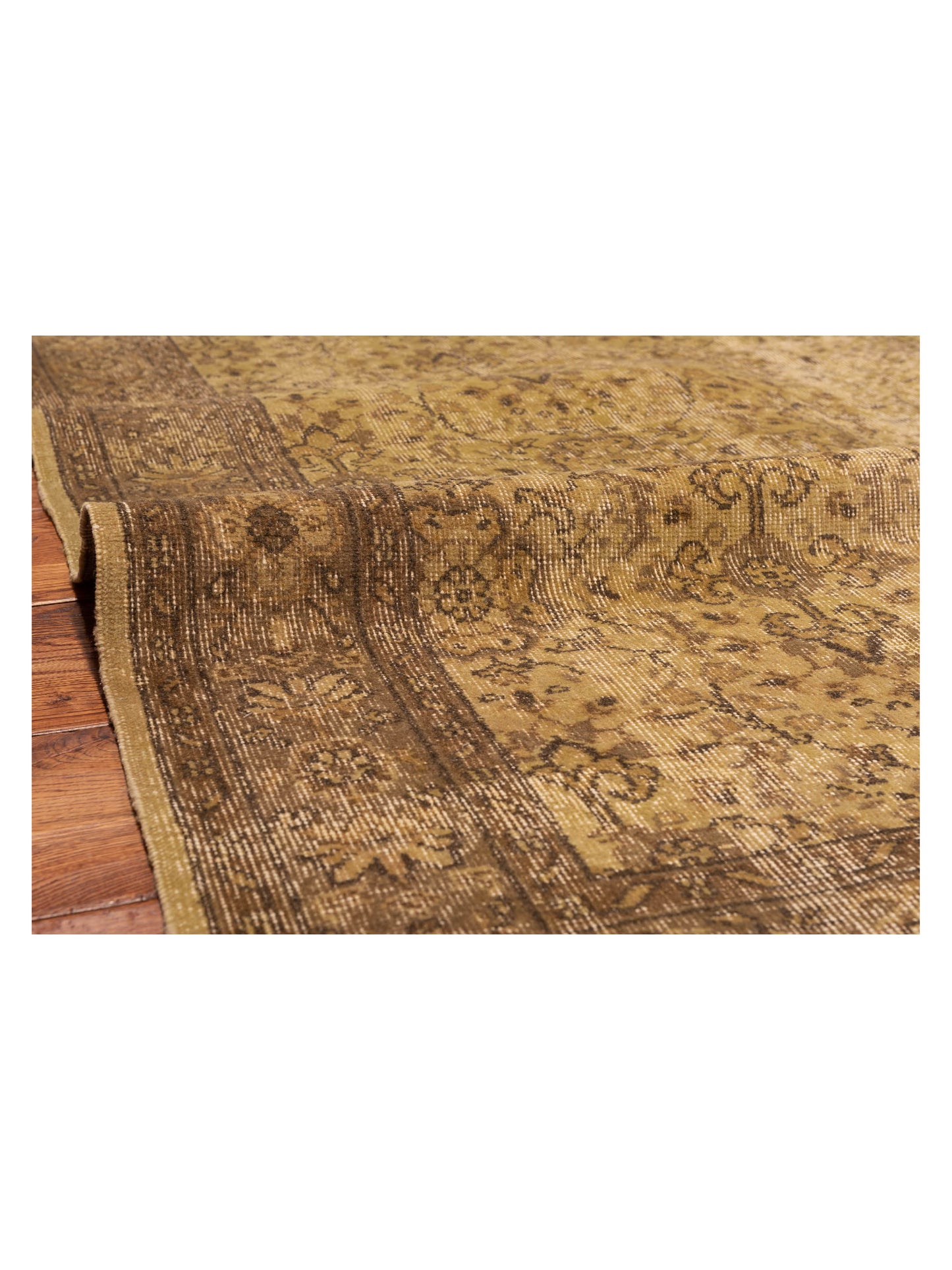 Vintage Green 5.7x8.6 Hand Knotted Rug