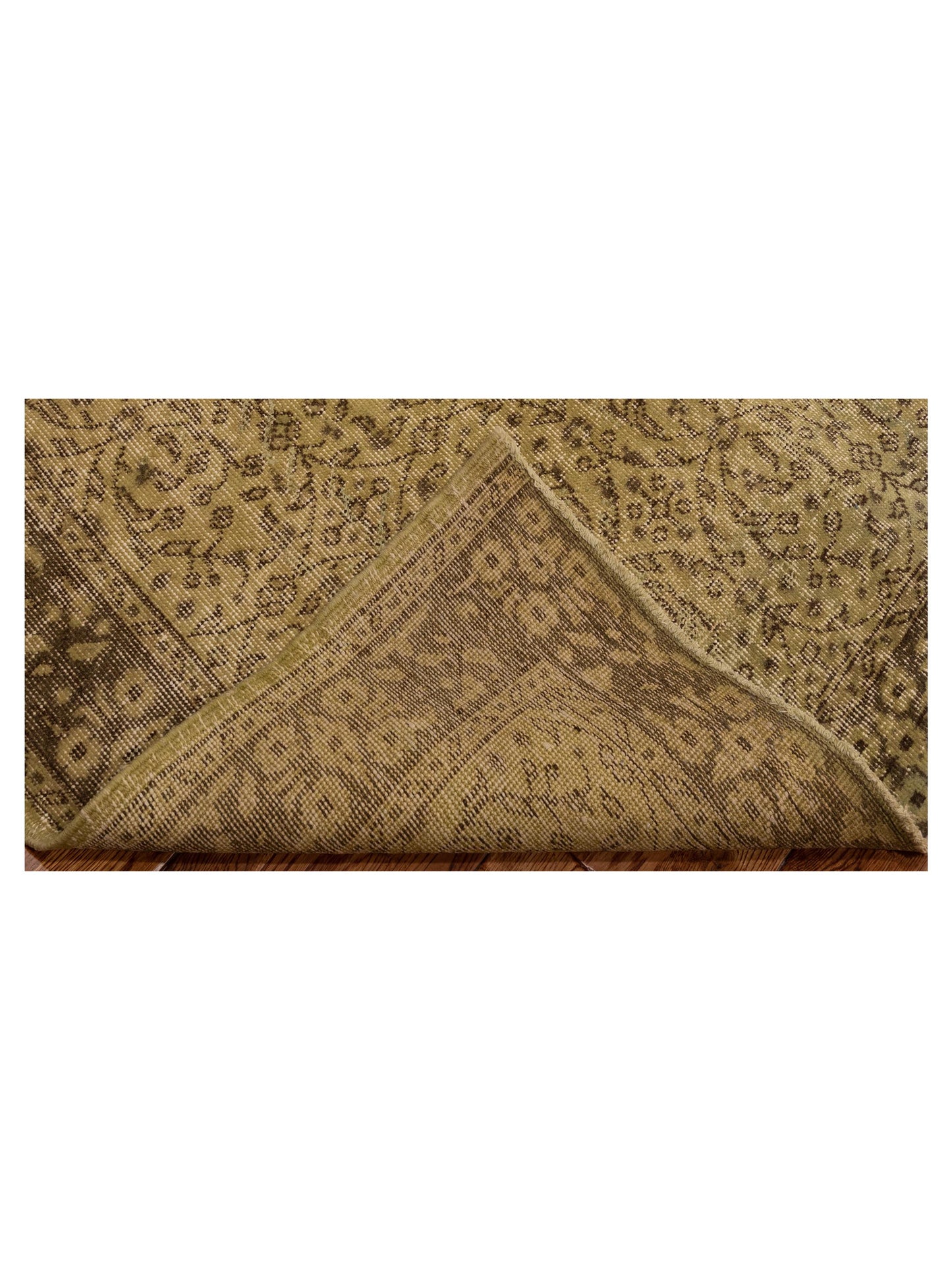 Vintage Green 5.6x9 Hand Knotted Rug