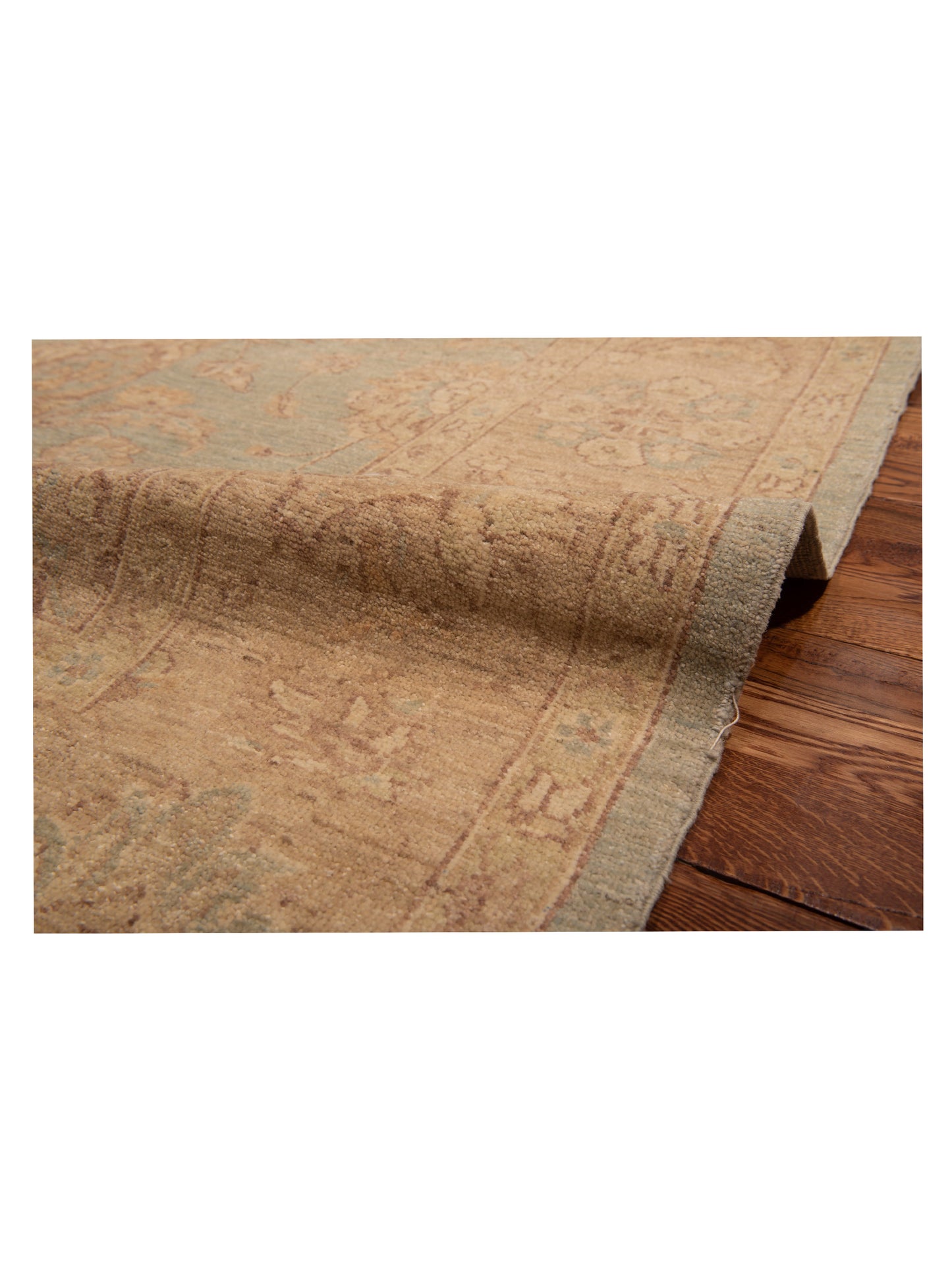 Lailora Blue Light Brown 5.11x13.7 Hand Knotted Rug