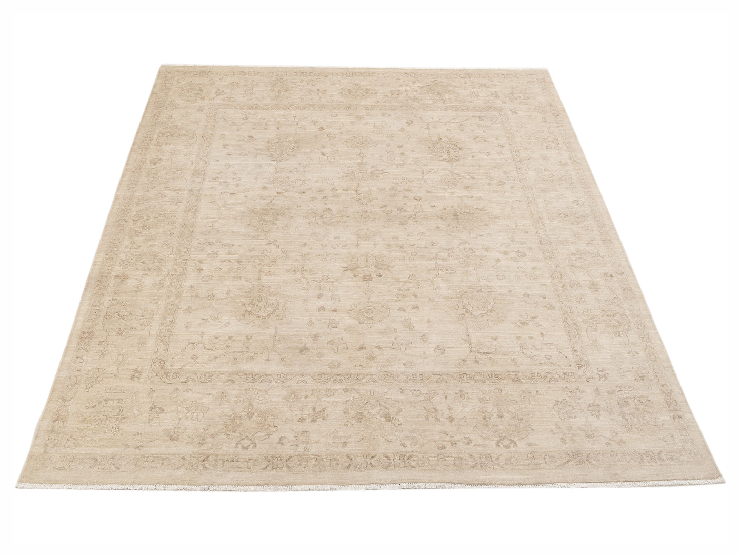 Lailora Ivory Ivory 8.2x9.9 Hand Knotted Rug