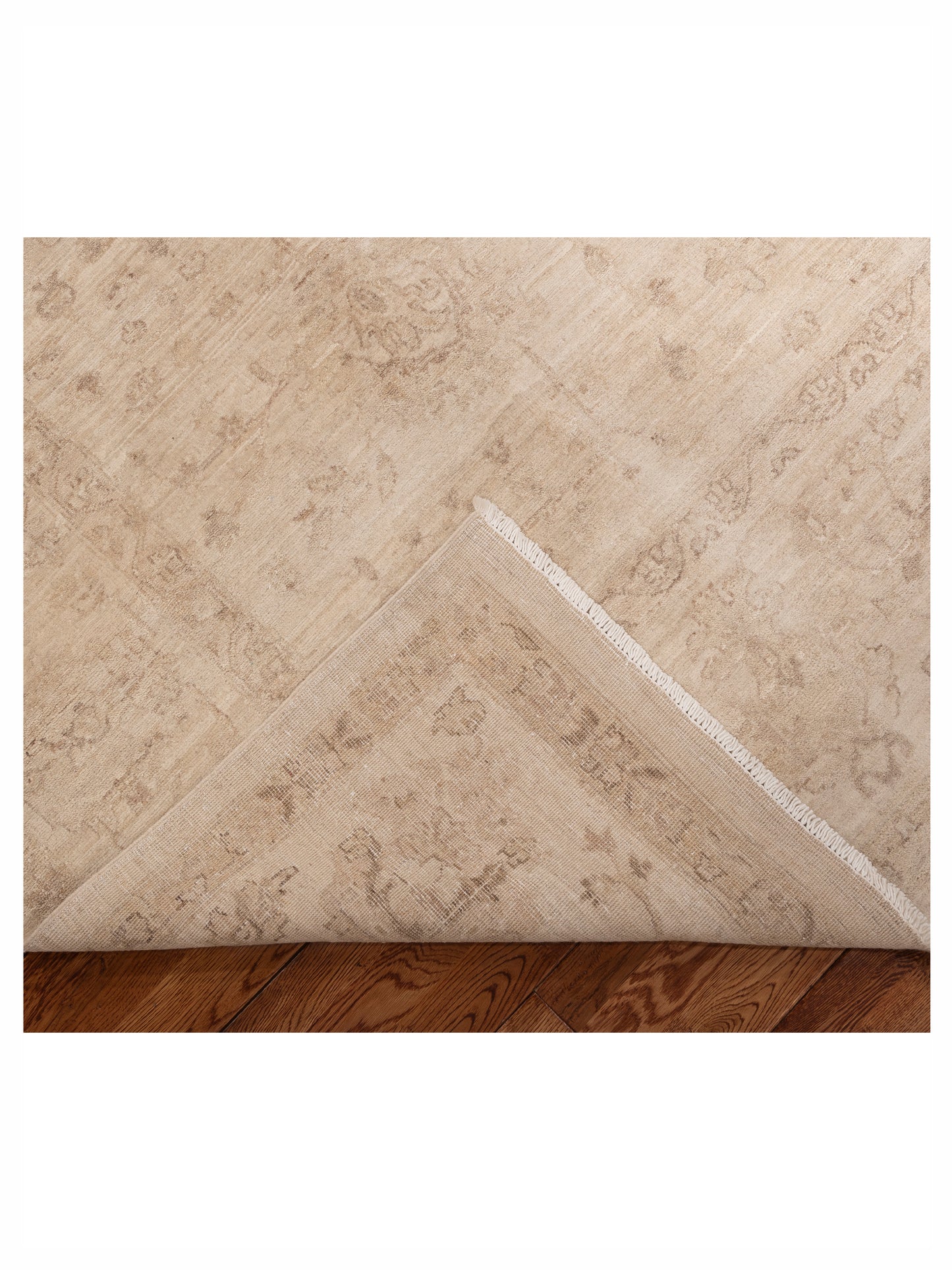 Lailora Ivory Ivory 8.2x9.9 Hand Knotted Rug