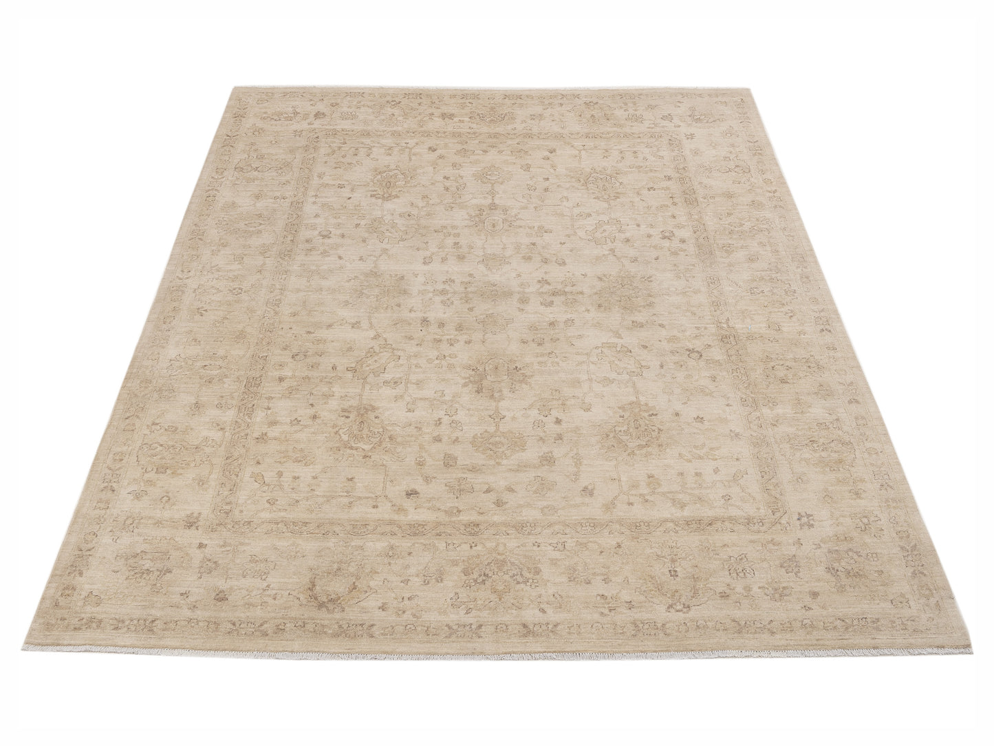 Lailora Ivory Ivory 8.3x10.2 Hand Knotted Rug